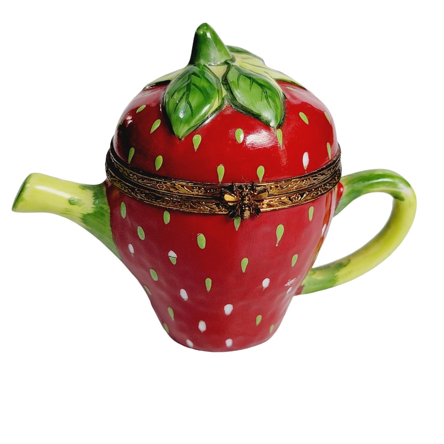 Vintage Strawberry Trinket Box, Marked Limoges France