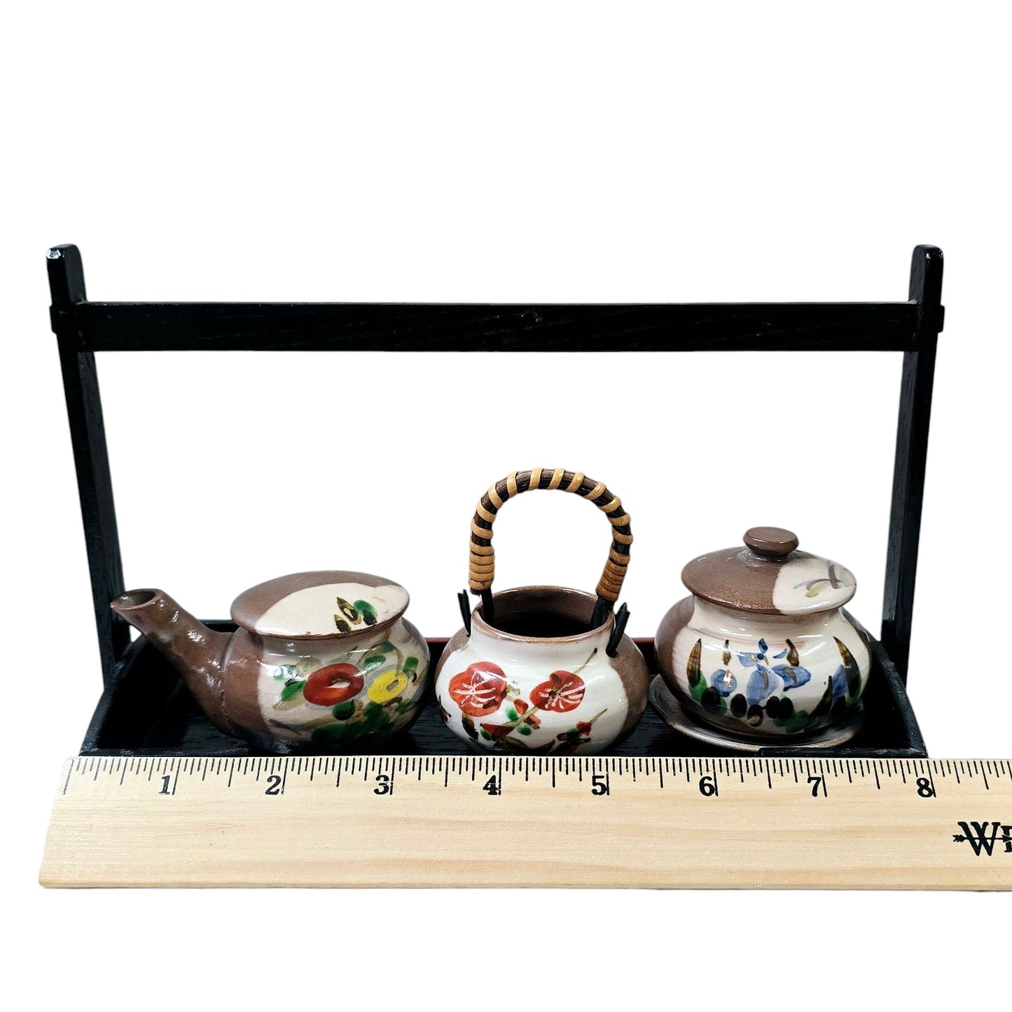 Vintage Minature Stoneware 7 Piece Japanese Tea Set