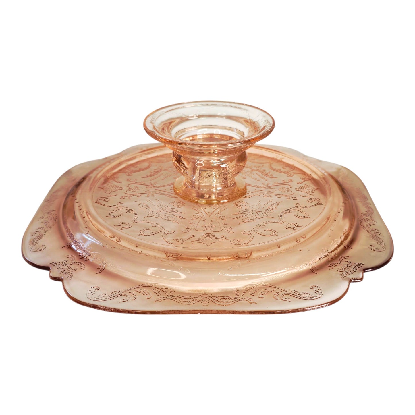 Indiana Glass Pedestal Cake Stand Pink Recollection Madrid Depression Glass