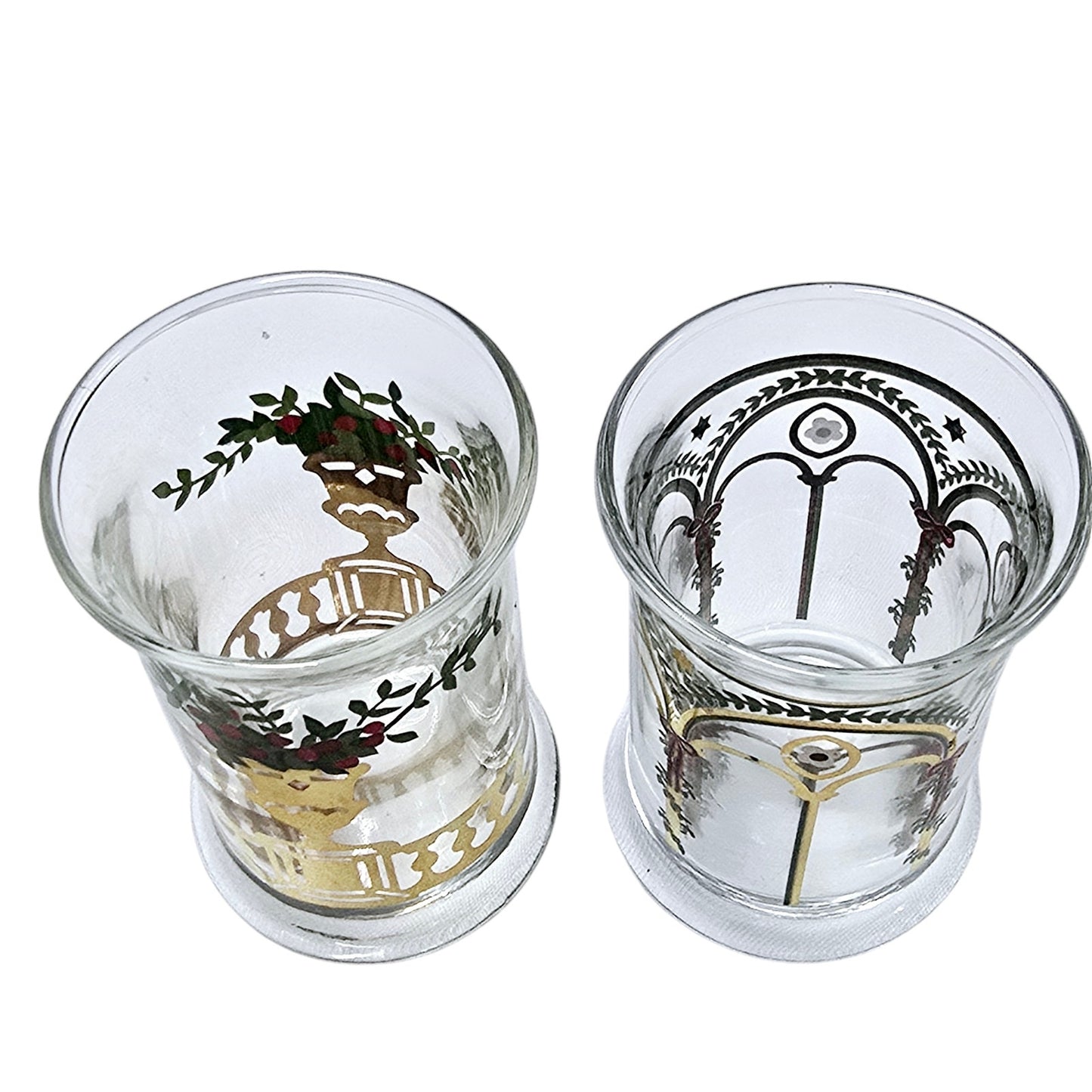 Set of 2 Vintage Holmegaards Denmark Juledramglas Dram Glasses Danish Glass