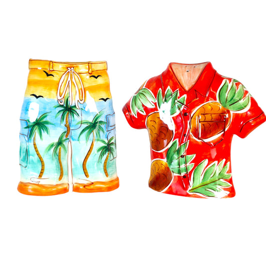 Clay Art Hawaiian Shirt and Swimming Trunks Salt & Pepper Shakers