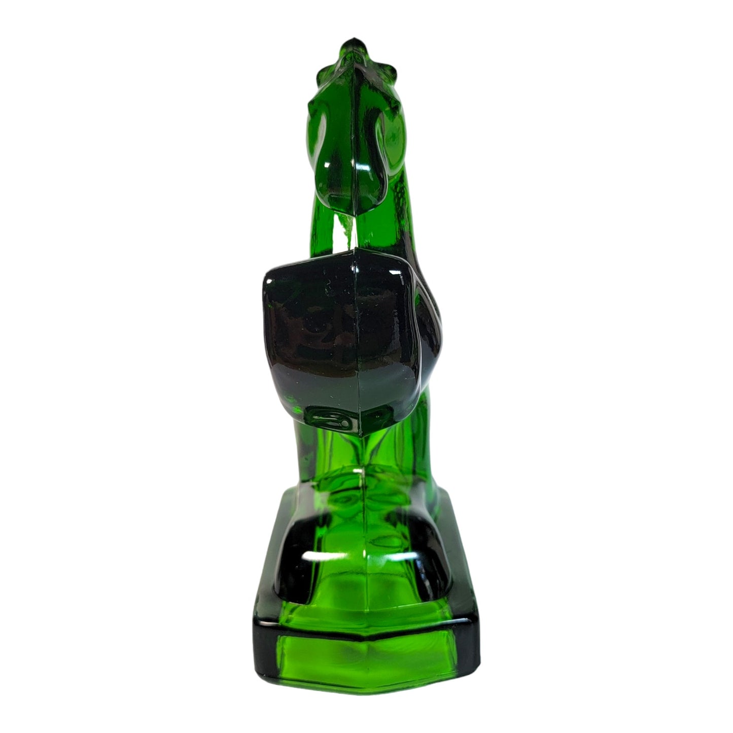 LE Smith Emerald Green Glass Rearing Horse Bookends Set of 2, 8" Tall