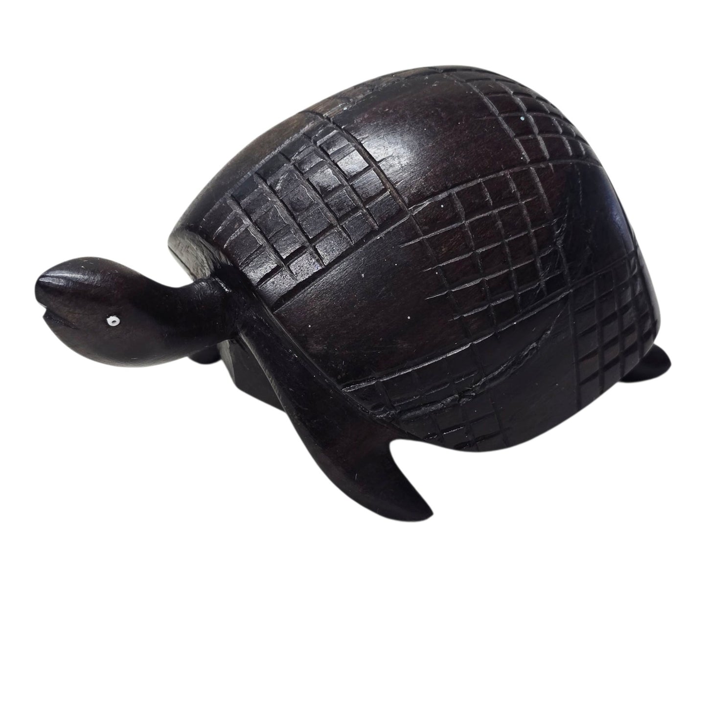 (Reserved for Customer) Hand-Carved Ironwood Turtle Figurine Dark Brown Folk Art Home Décor