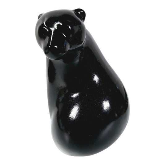 Vintage Ceramic Black Bear Figurine