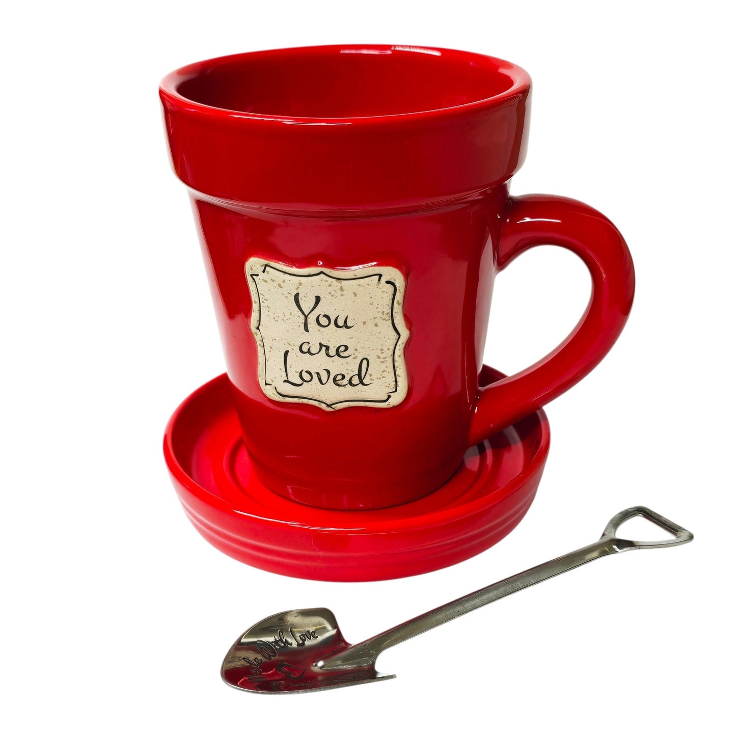 Nicole Brayden "You Are Loved" Flower Pot Mug Set Valentines Gift for Gardeners