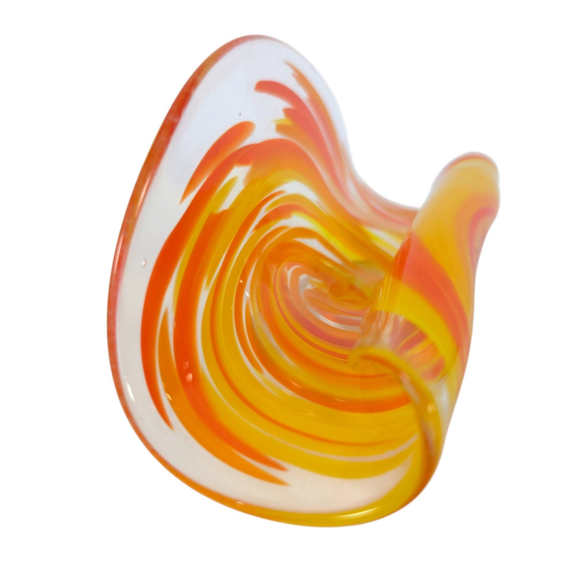 Signed James Hayes Art Glass Business Card Holder Hand Colorful Blown Desk Decor