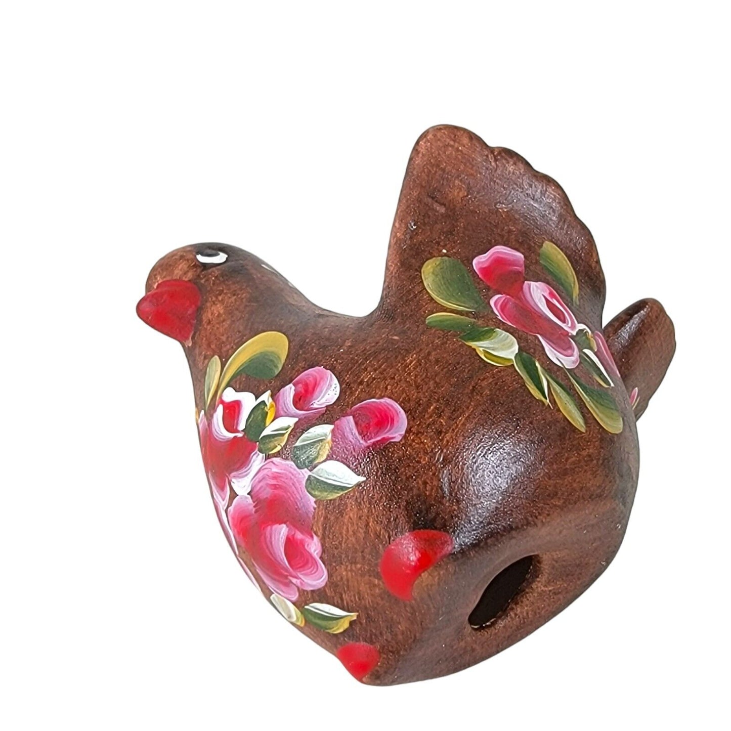 Wooden Hand-Painted Bird Candle Holder