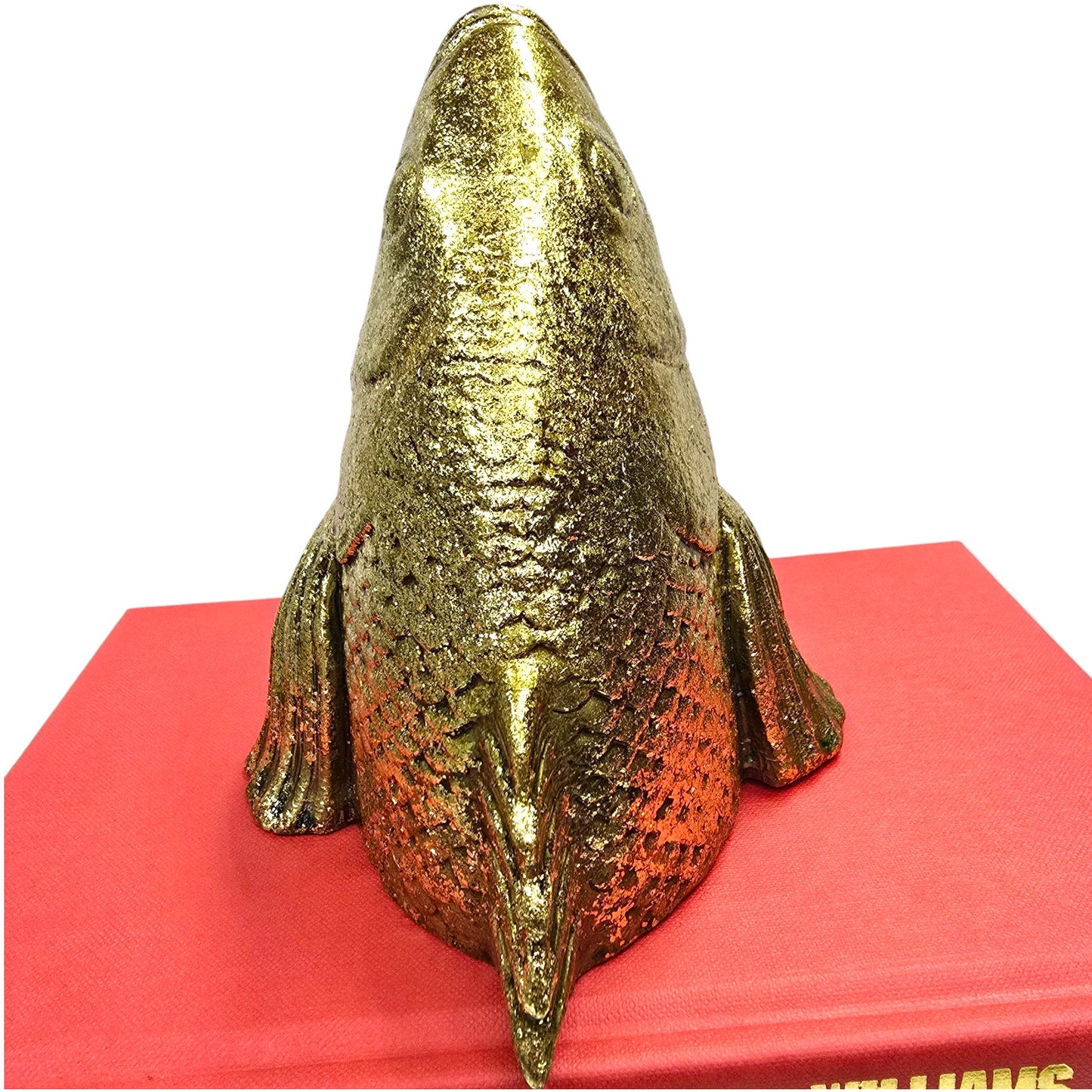 Stan the Goldfish Metallic Gold Resin Wall Sculpture Glam Quirky Decor by CB2