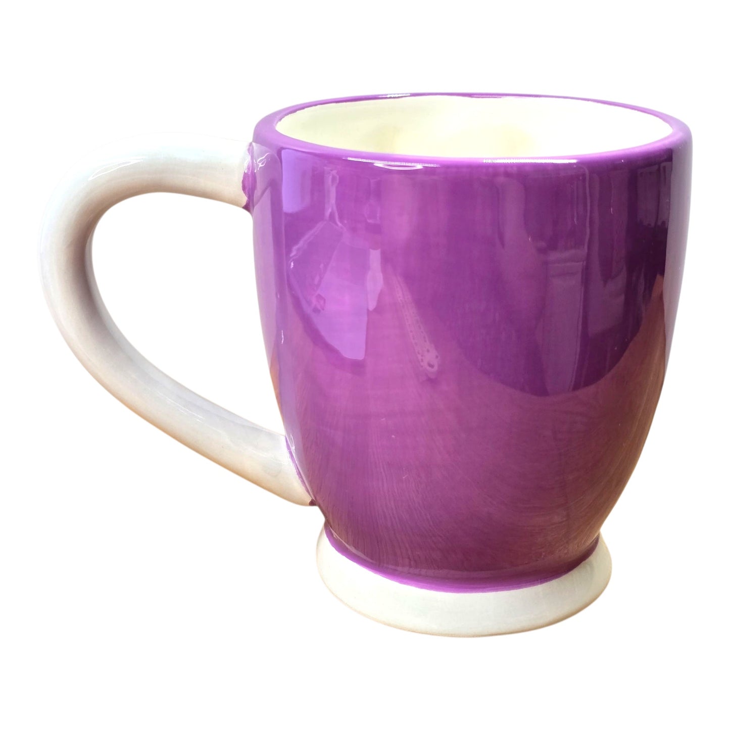 DEI Crazy Cat Lady Coffee Mug Purple Ceramic Novelty Cat Face Cup Collectible