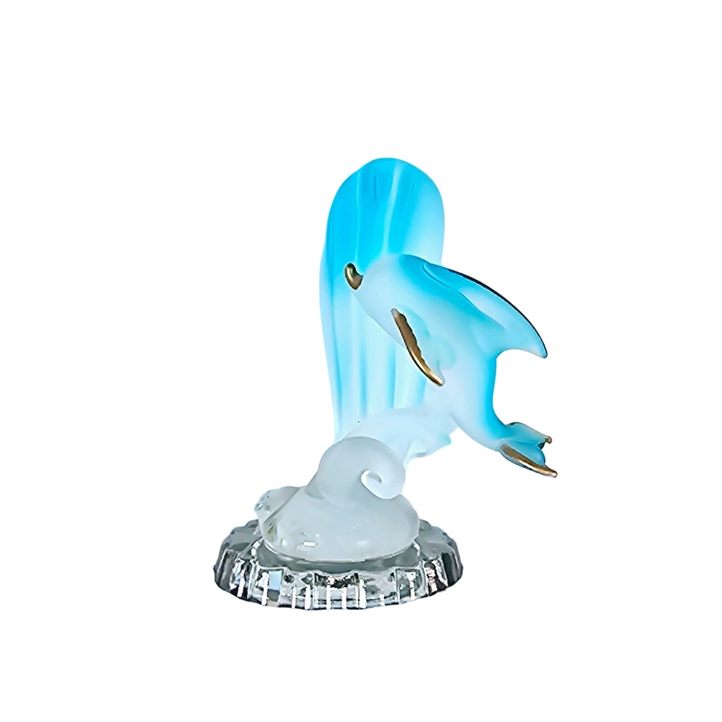 XD Hand-Blown Art Glass Dolphin Figurine