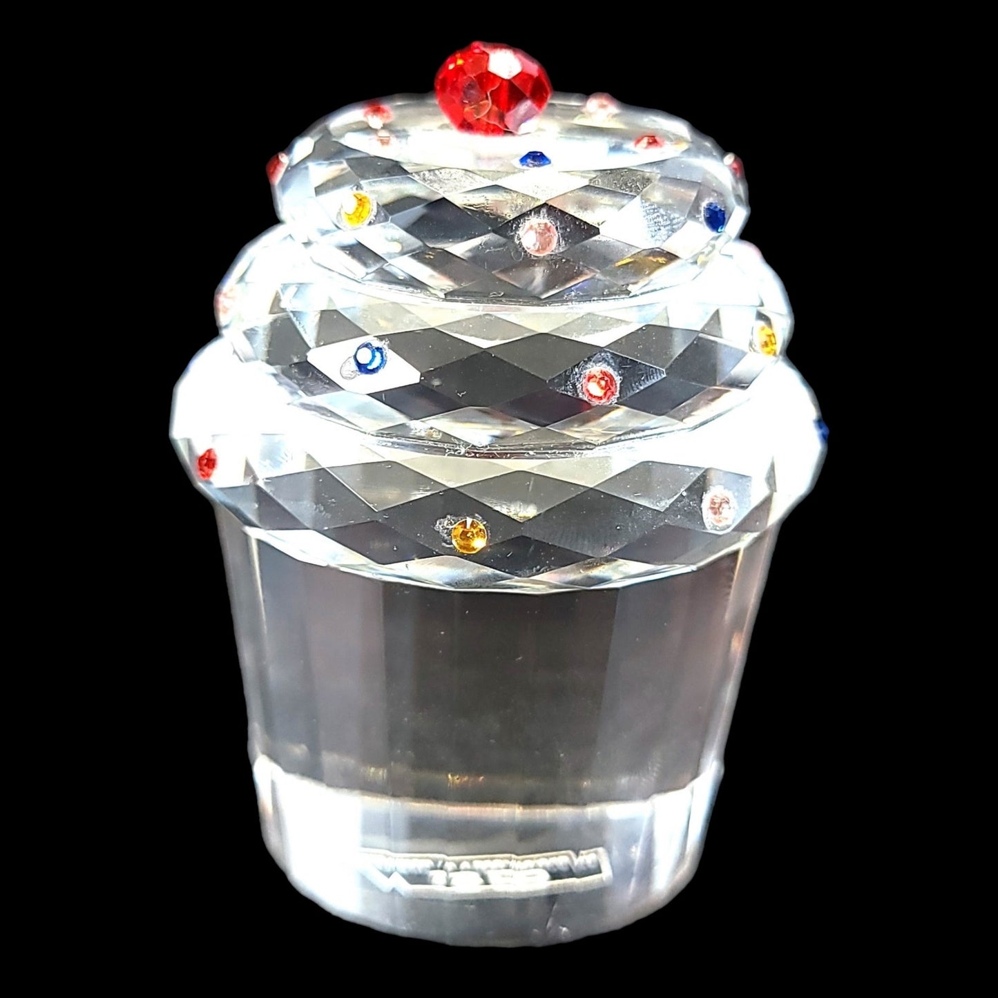 Simon Designs Crystal Cupcake Paperweight with Jewel Sprinkles