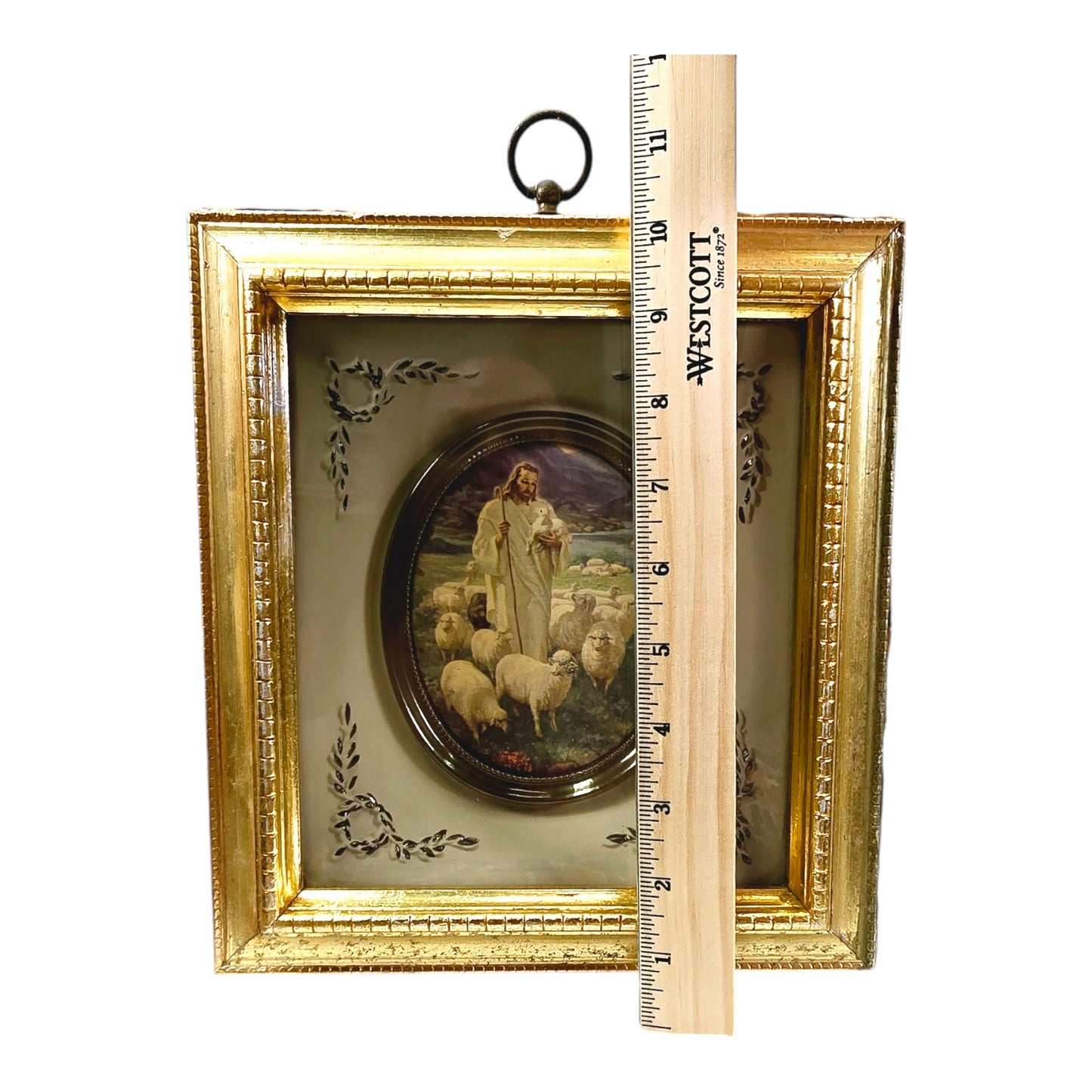 Vintage Turner Wall Plaque, The Good Shephard Jesus and His Sheep, 10" H x 9.25" W