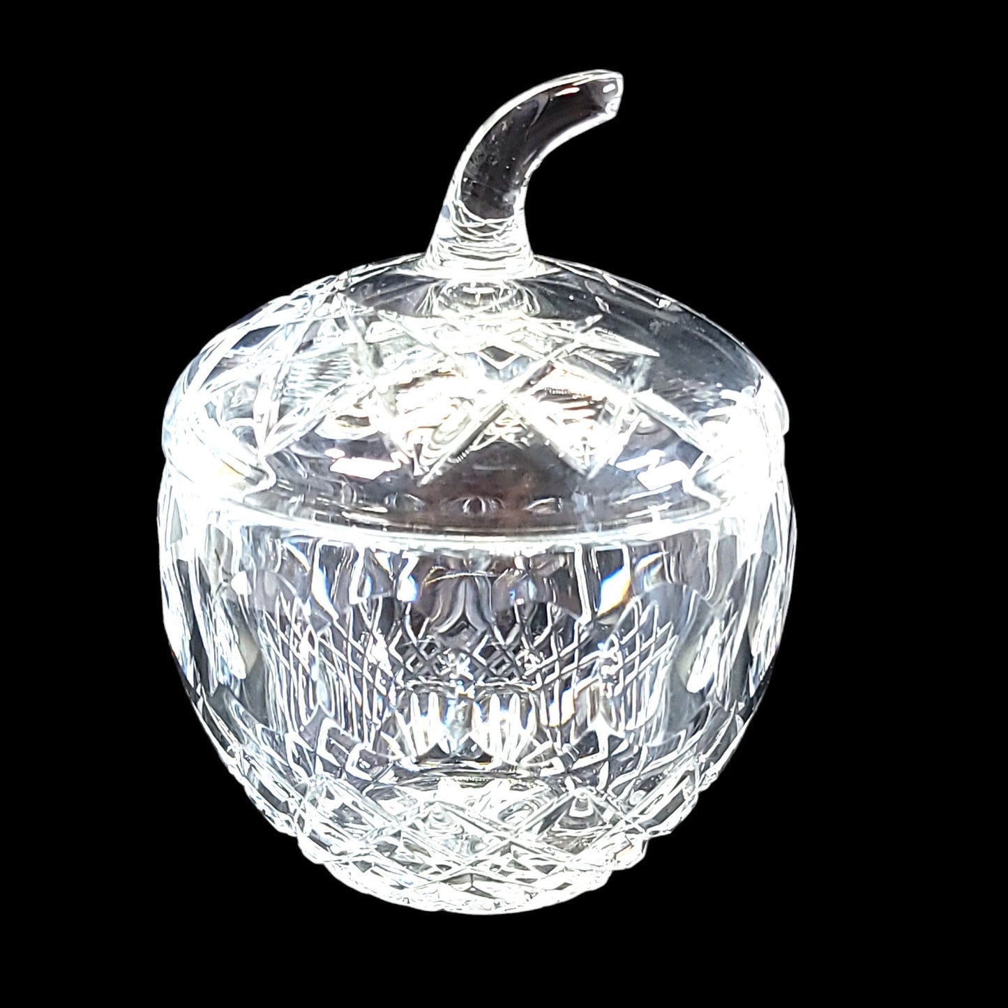 Crystal Lidded Acorn / Apple Jam Jar, Crystal Sugar Jar with Lid Fall Decor