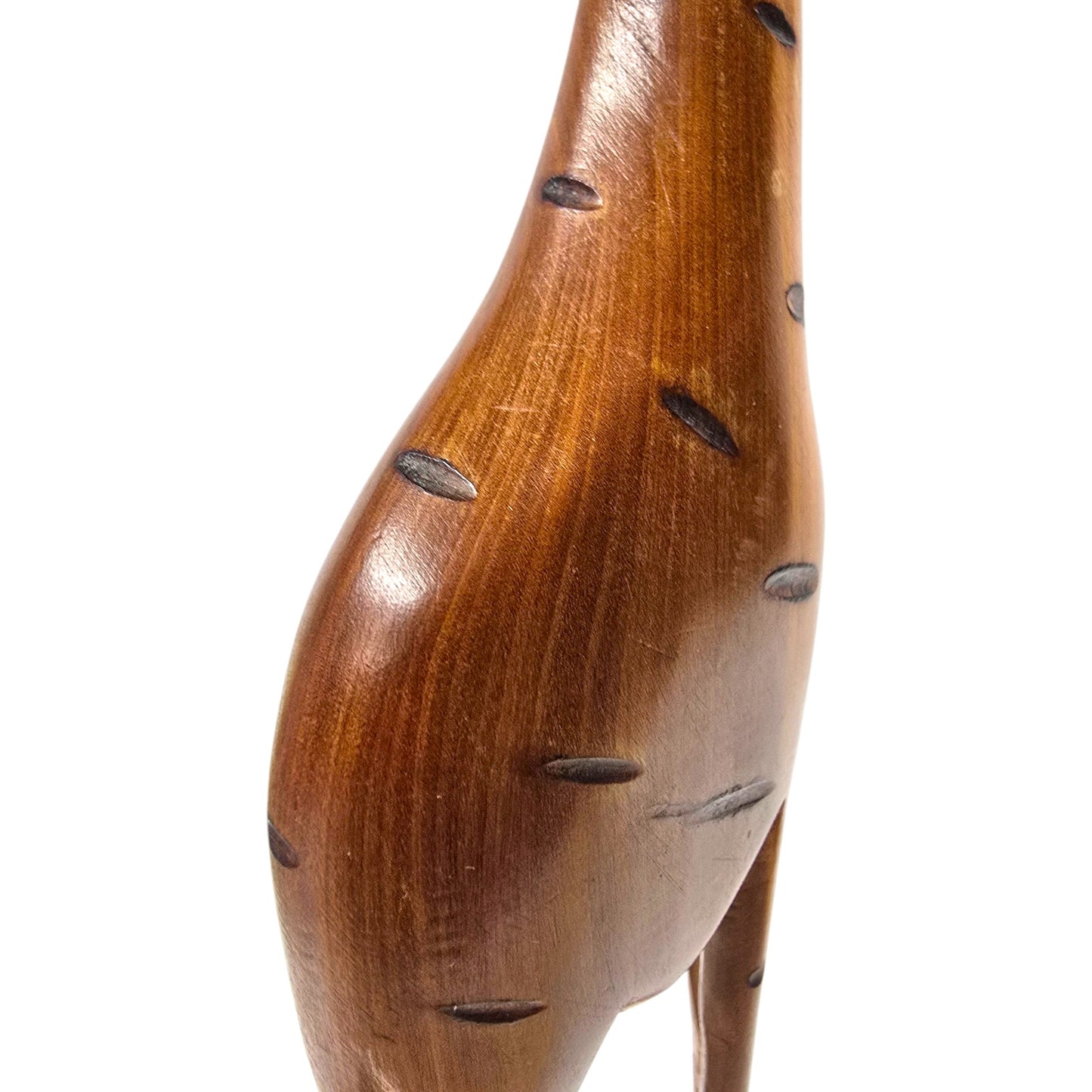 Hand Carved Wooden Giraffe Figurine 12in Safari Decor Natural Wood Sculpture