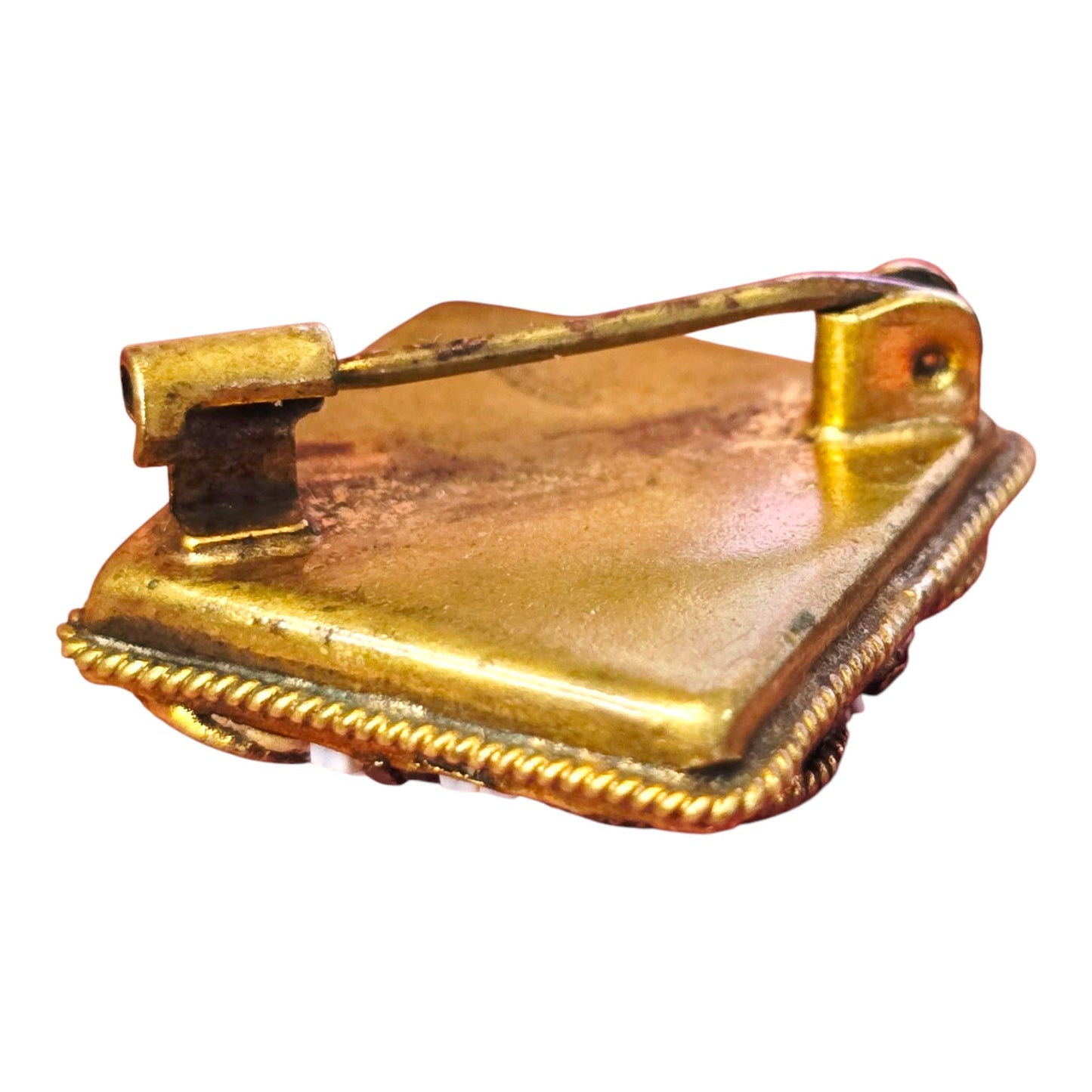 * Antique FAP Italian Fabbrica Angelo Pessar Micro Mosaic Brooch Pin Made in Italy
