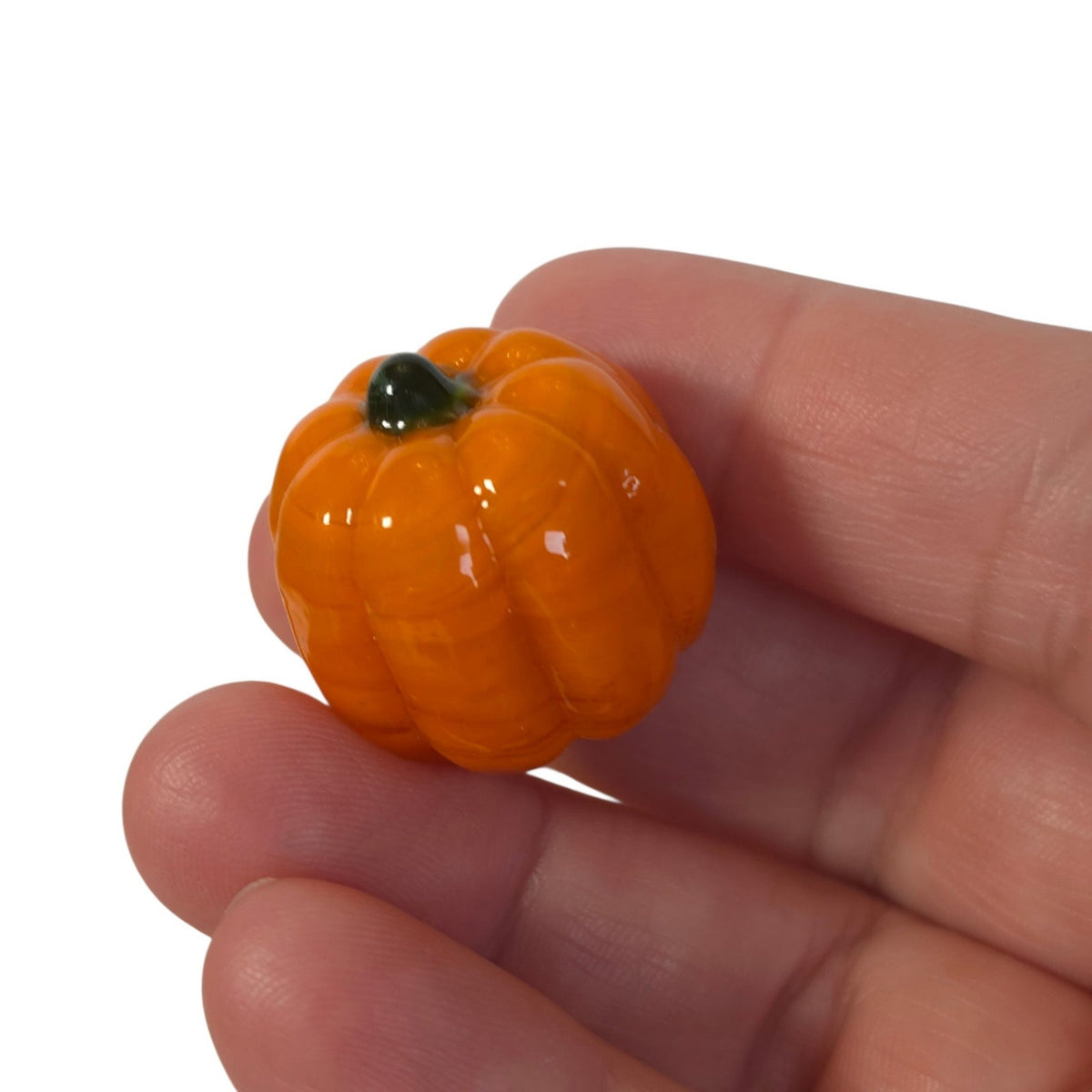 Set of Mini Orange Glass Pumpkins Fall Harvest Bowl Filler Decor