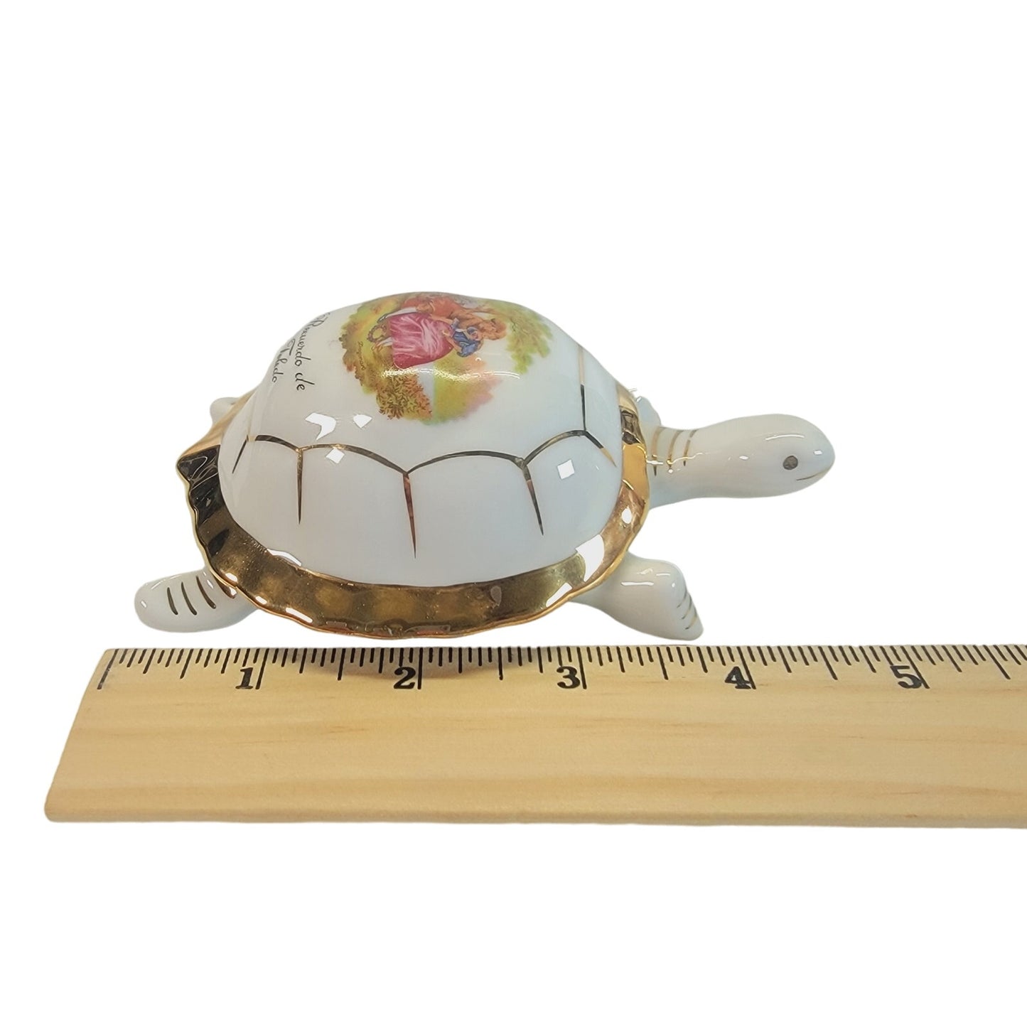 Elizabeth Arden Turtle Trinket Dish, Courting Couple, Lidded, Recuerdo de Toledo