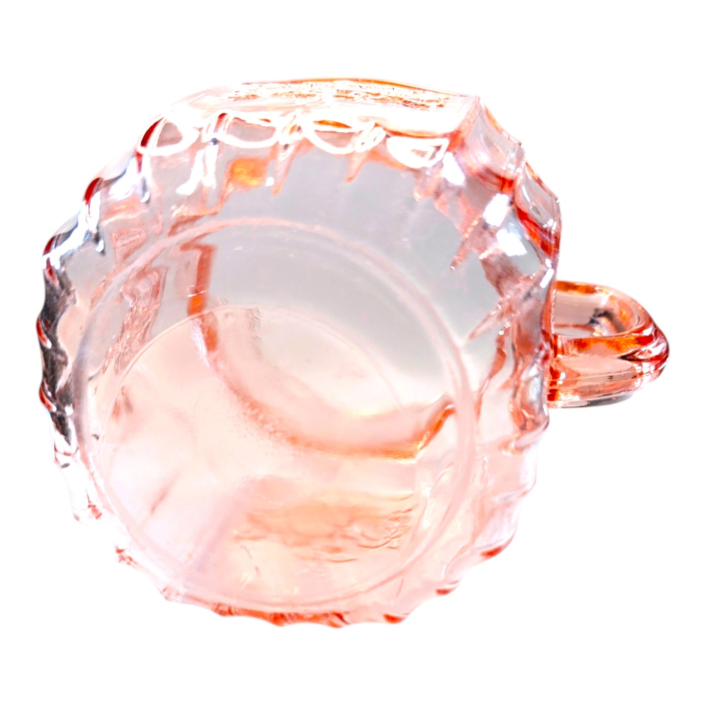 Vintage Mayfair "Open Rose" Pink Depression Glass Water Pitcher, 6"