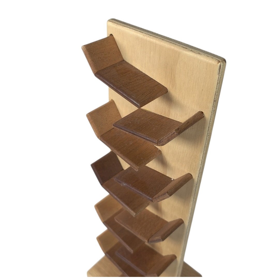Handcrafted Wooden Zigzag Marble Run Toy Natural Wood Tiered Track