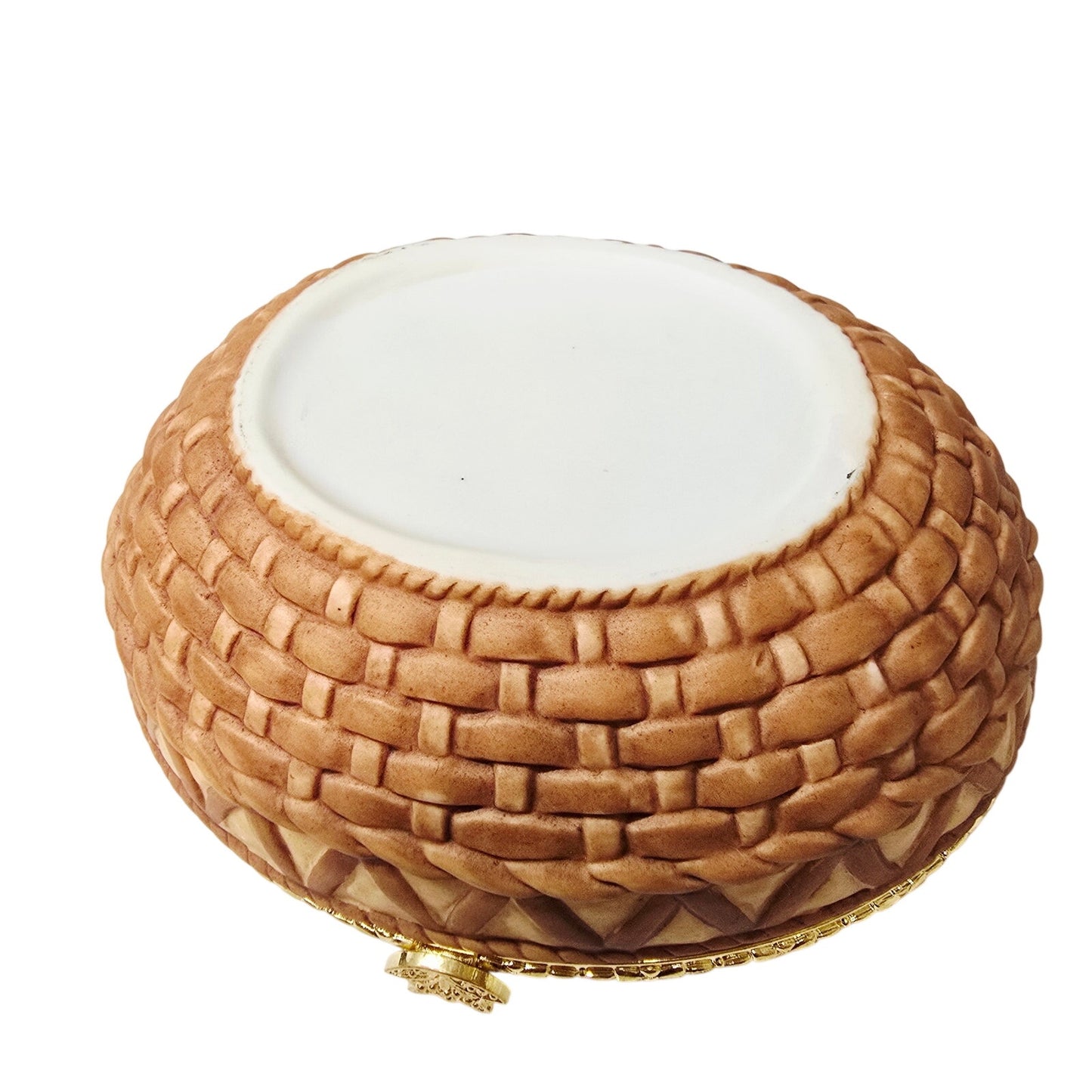 Large 9" Porcelain Easter Bunny Basket Lidded Centerpiece