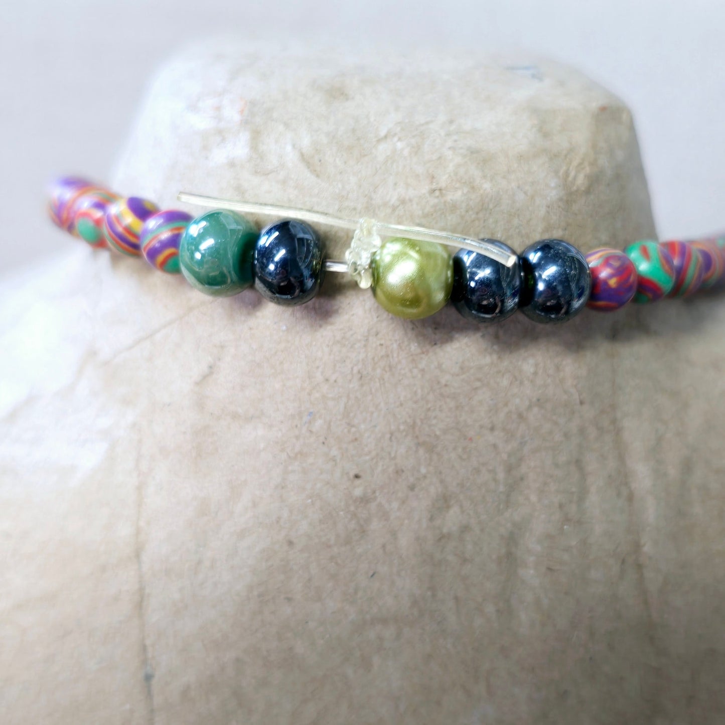 Colorful Hand-Crafted Stretch Beaded Necklace