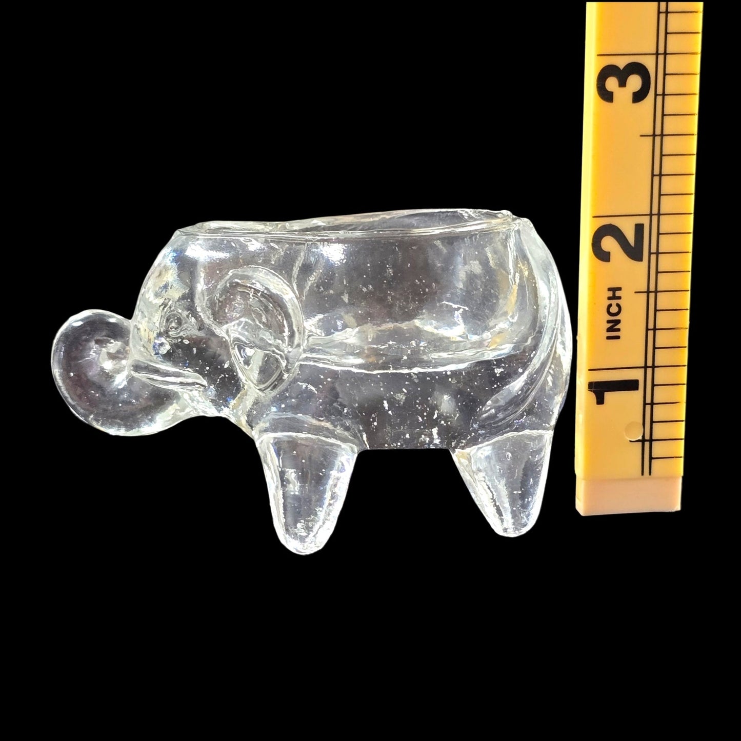 (Reserved for Customer) Vintage Pressed Glass Elephant Trinket / Salt Cellar