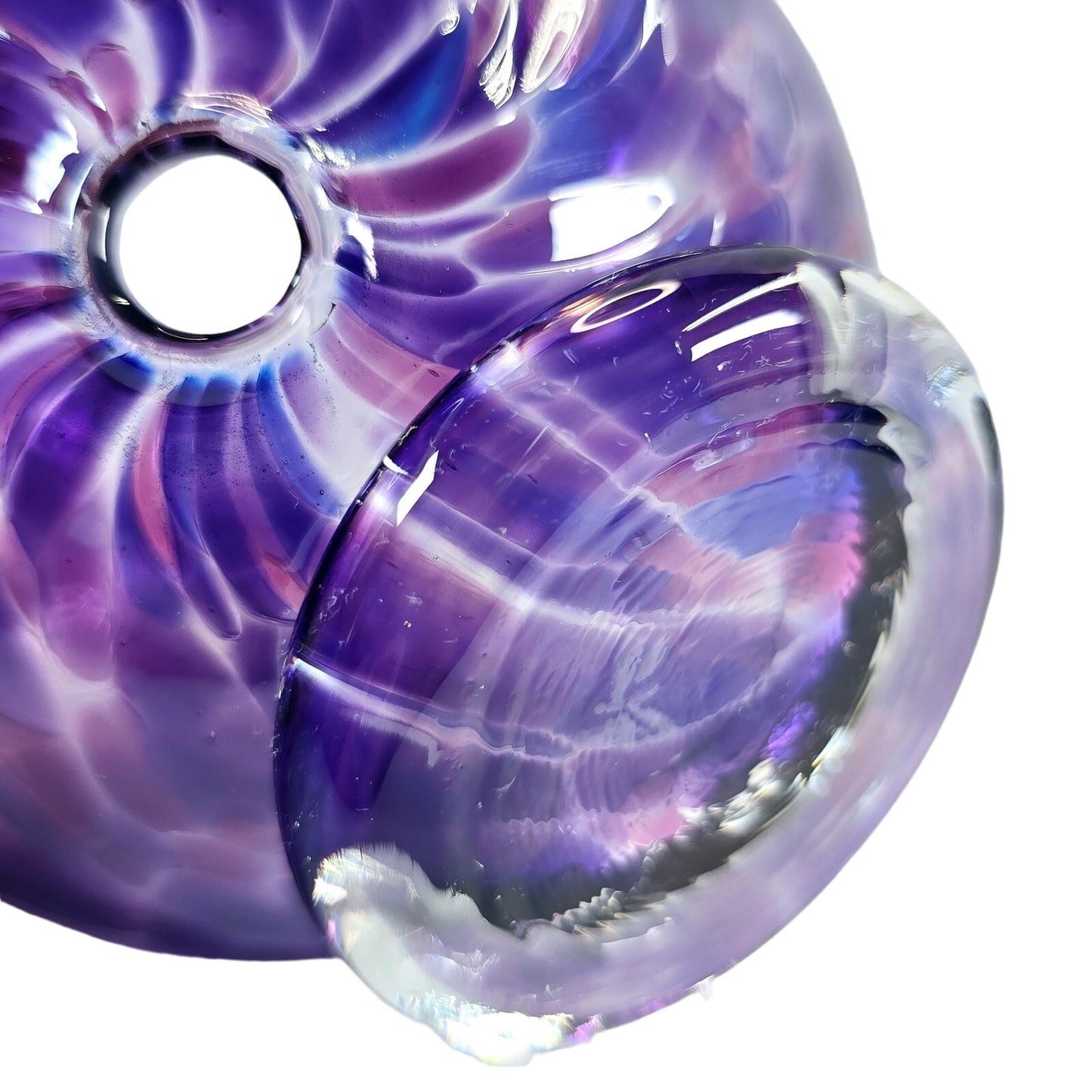 Hand-Blown Glass Wishing Ball, Amethyst Birthstone Ball