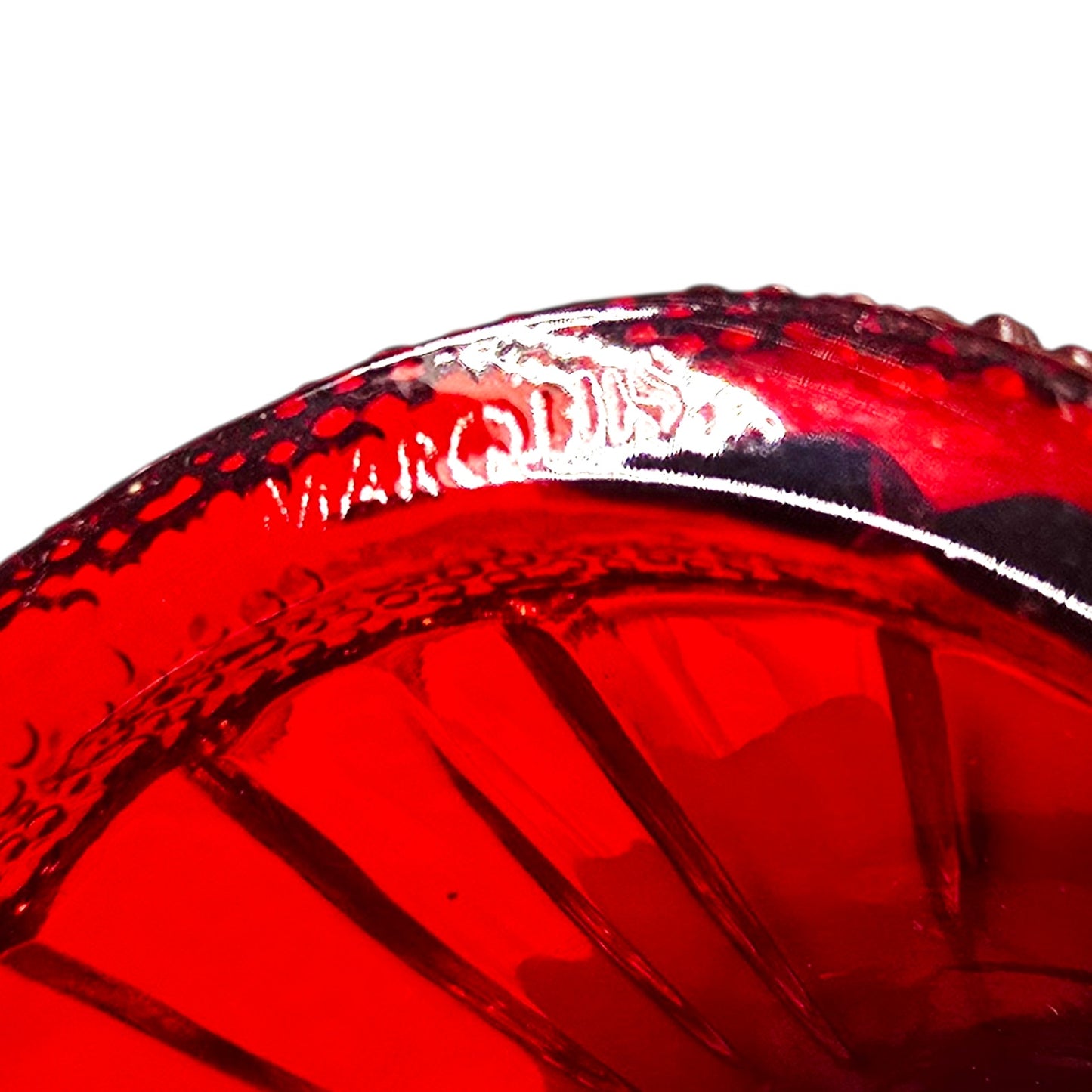 Vintage Marquis by Waterford Red Crystal Santa Bell Christmas Bell Ornament Ltd