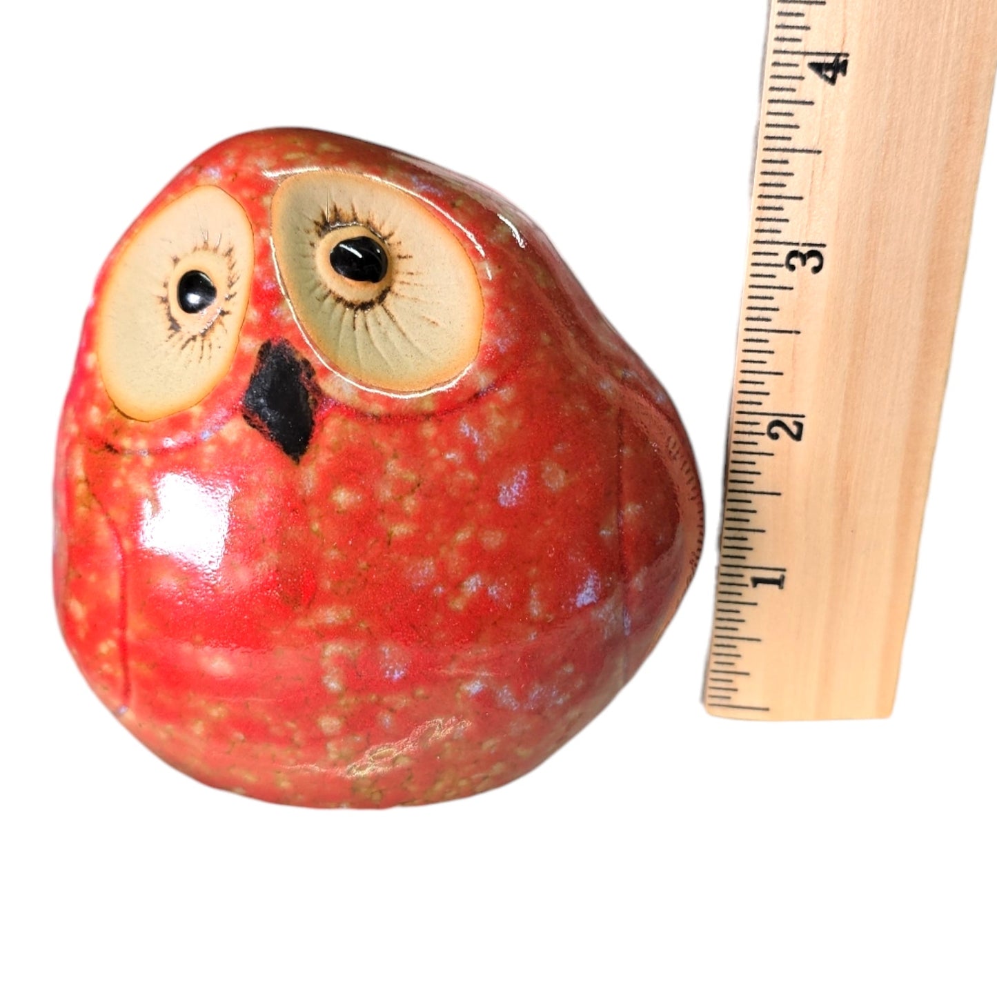 Orphaned Red Speckled Ceramic Owl 😂 3.5" H