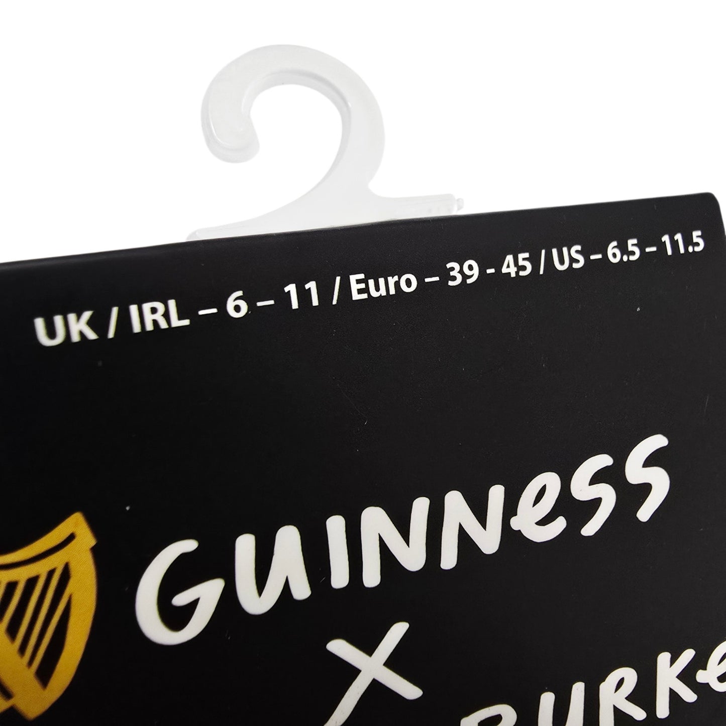 Guinness x Fatti Burke Socks New White Crew Socks Lovely Day For A Guinness NWT