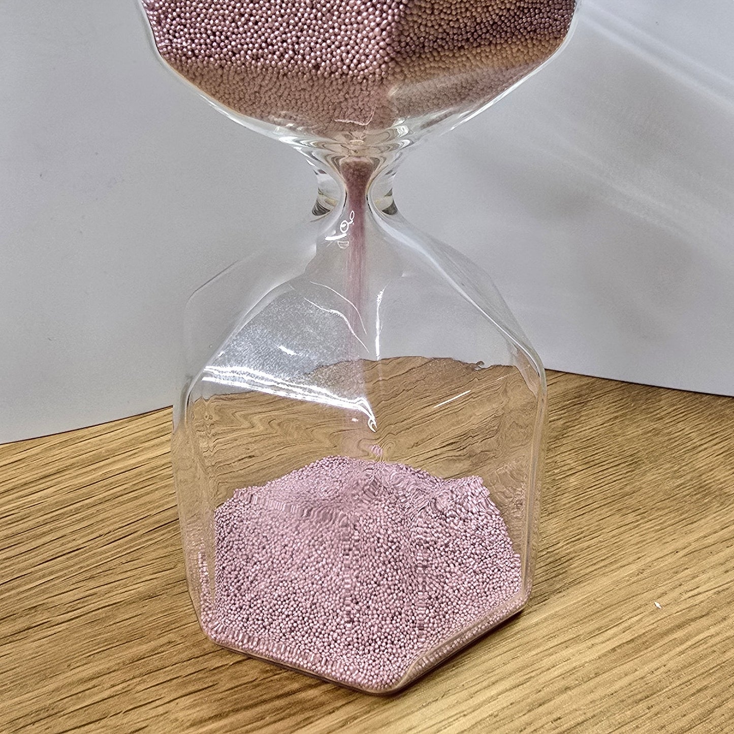 Ikea Hexagon Pink Sand Timer Microbeads Minimalist Decor Trendy Home Accent