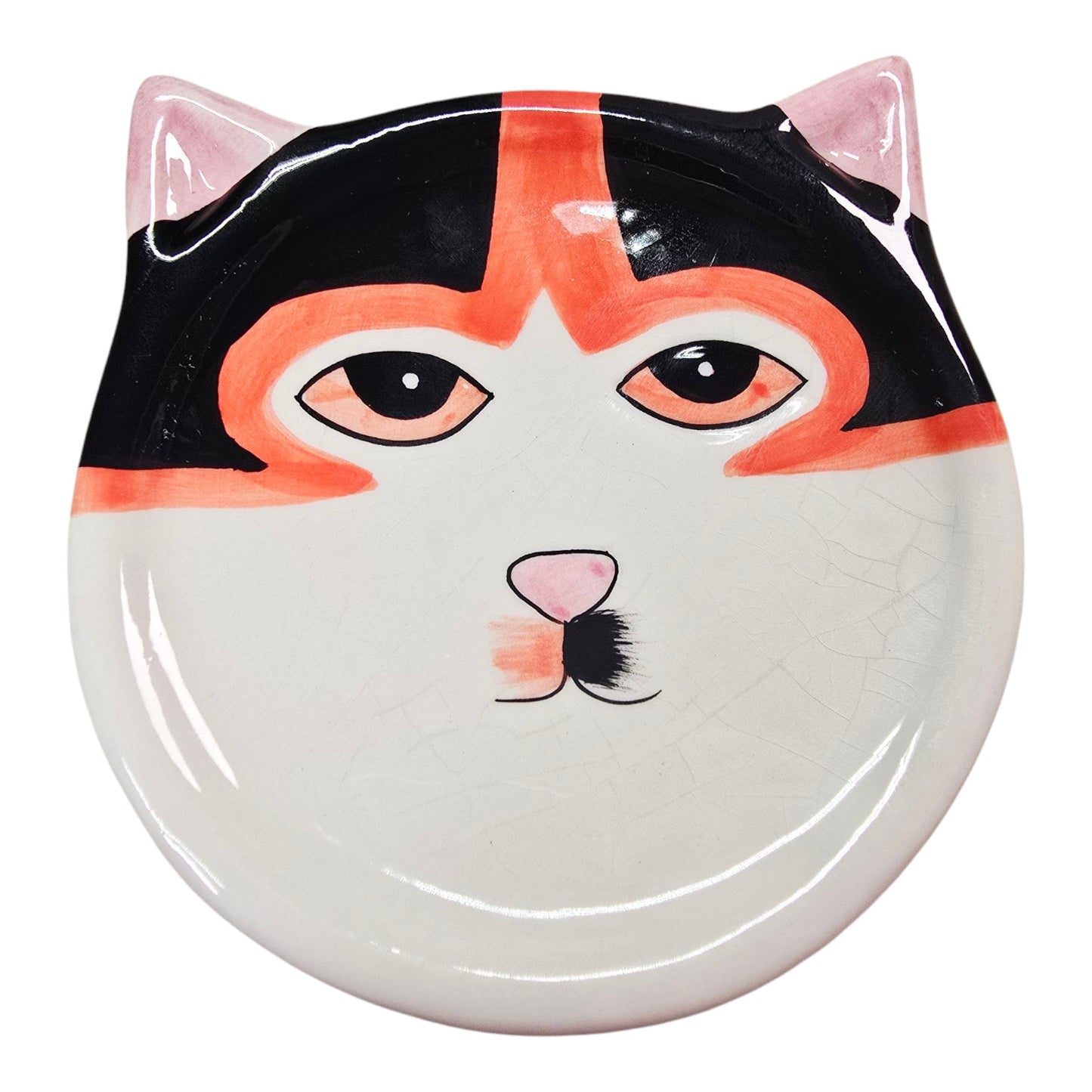 Vintage Y2K Bandwagon Cat Face Ceramic Drink Coasters - Set of 6 AS IS