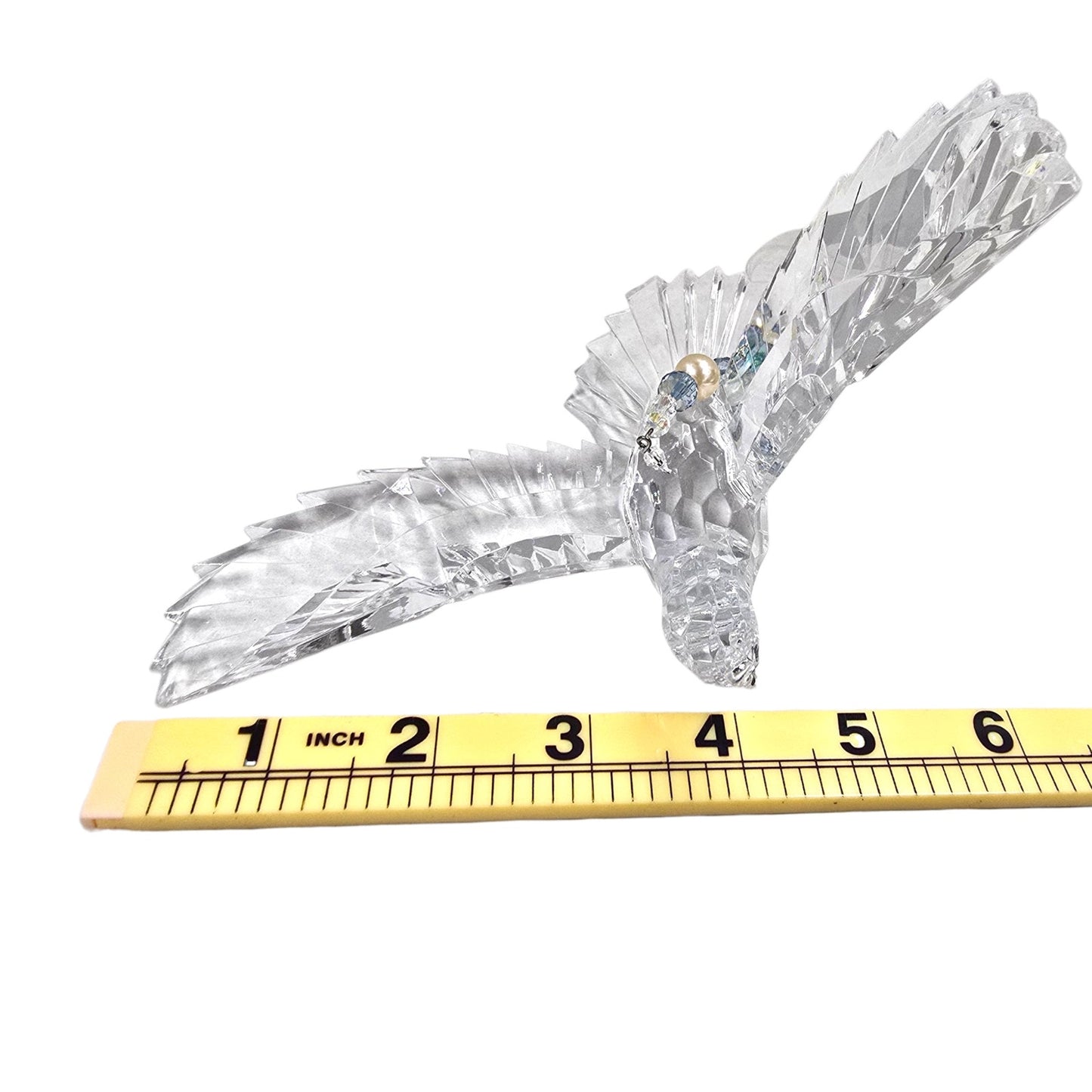 Acrylic Hanging Dove Carrying a Cross with Sparkly Beads, Christian Gift Hanging