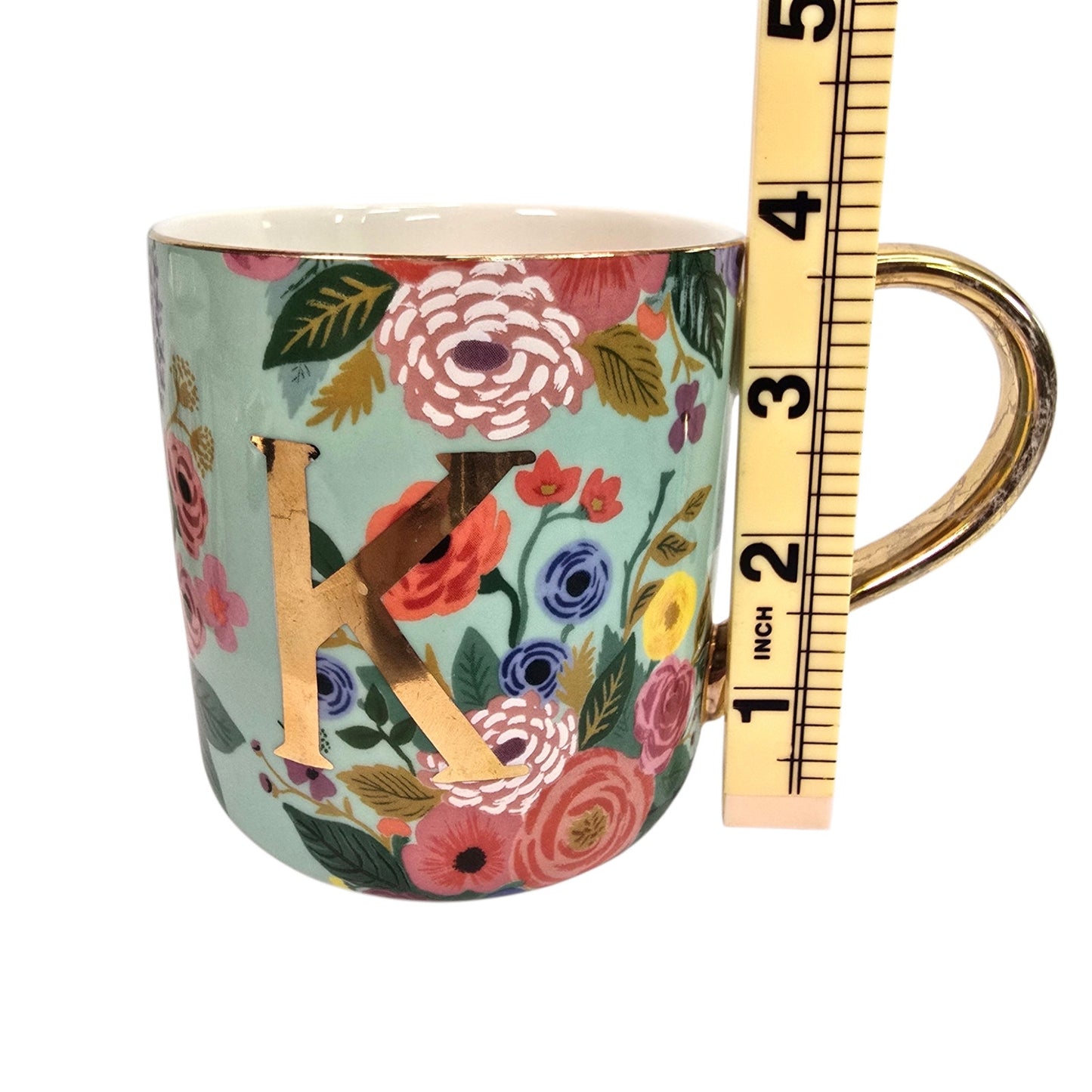 Anthropologie Rifle Paper Co Garden Party Monogram Mug Letter K Anna Bond