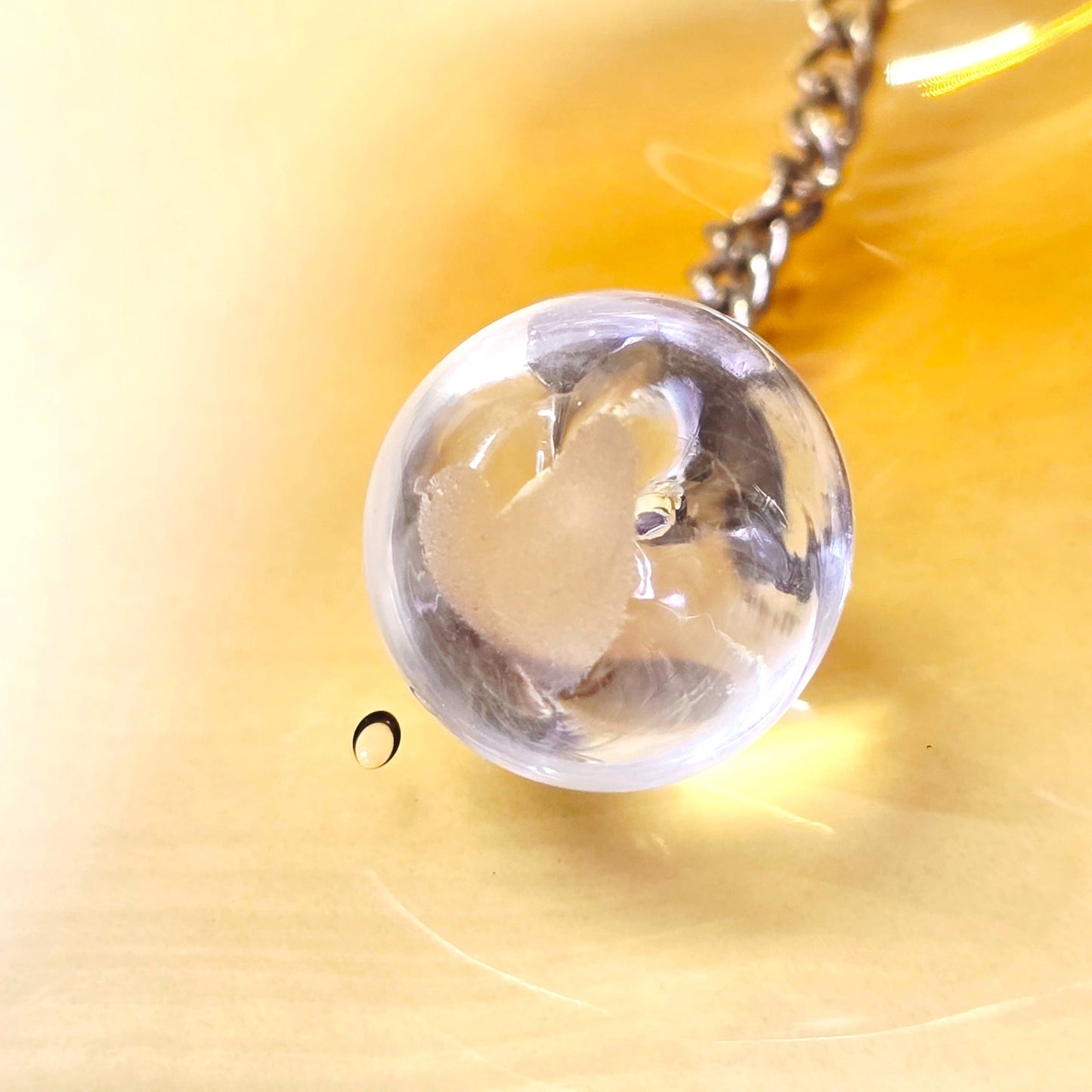 Art Glass Bell Spiral Cane Encased Clear Amber Handblown Vintage Collectible