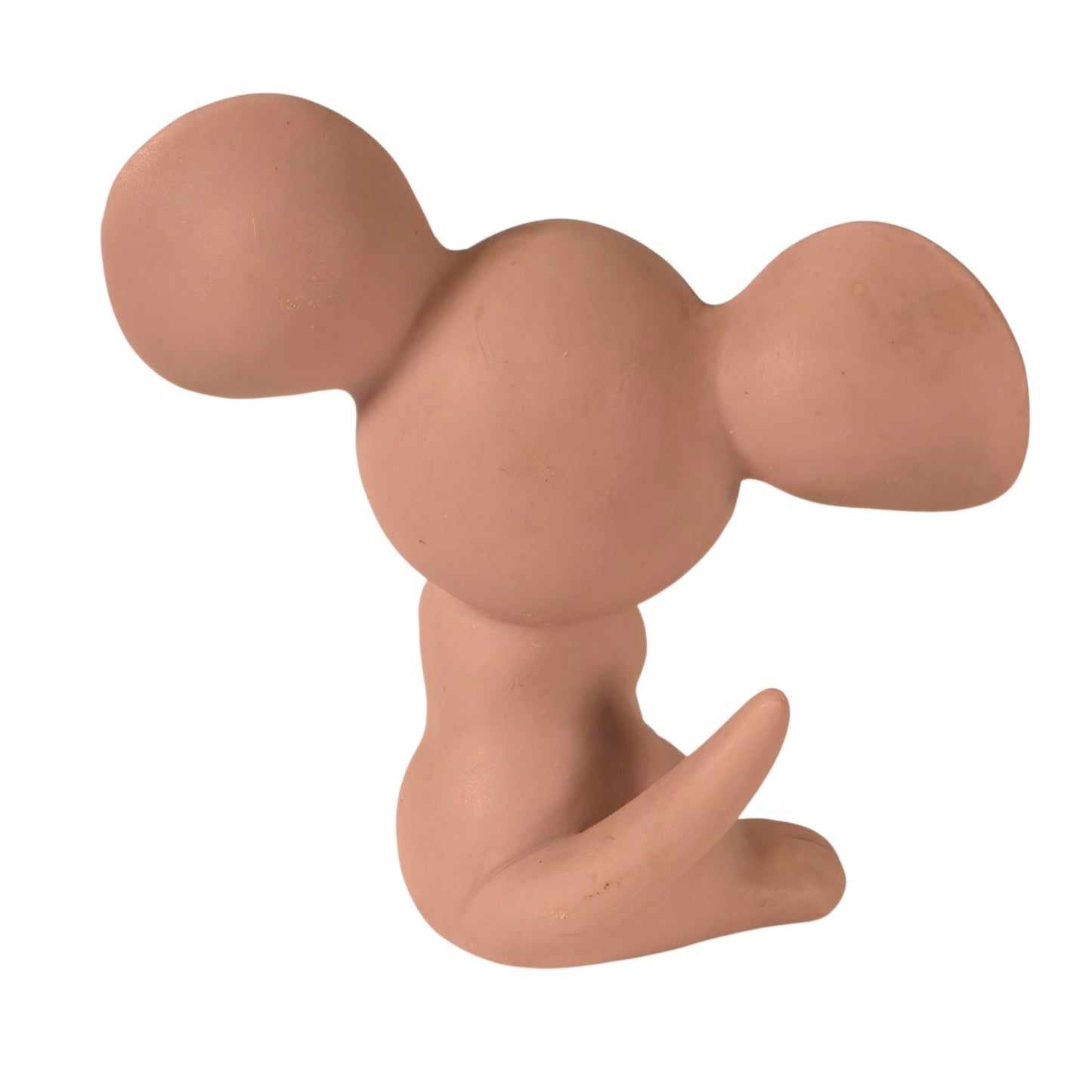 Vintage Kelvin Pink Mouse Figurine Mid Century Bisque Thinking Mouse Kitsch Cute