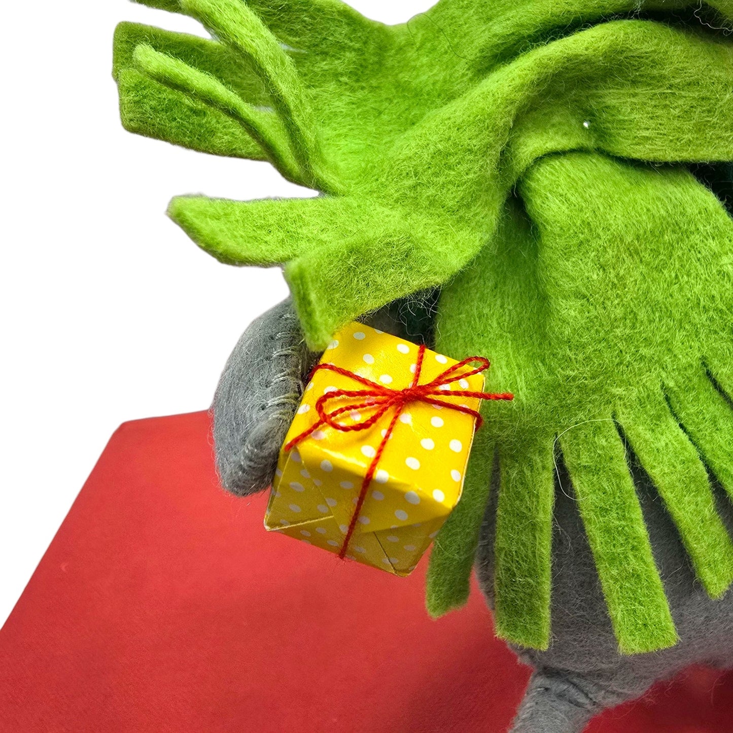 Vtg Annalee 1989 Christmas Mouse Felt Doll Green Scarf Santa Hat Holiday Decor