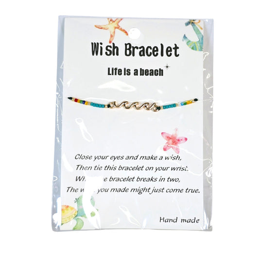 Hand Made Wish Bracelet/Anklet "Life is a Beach", Nukumoi Surf Shop, Hawaii