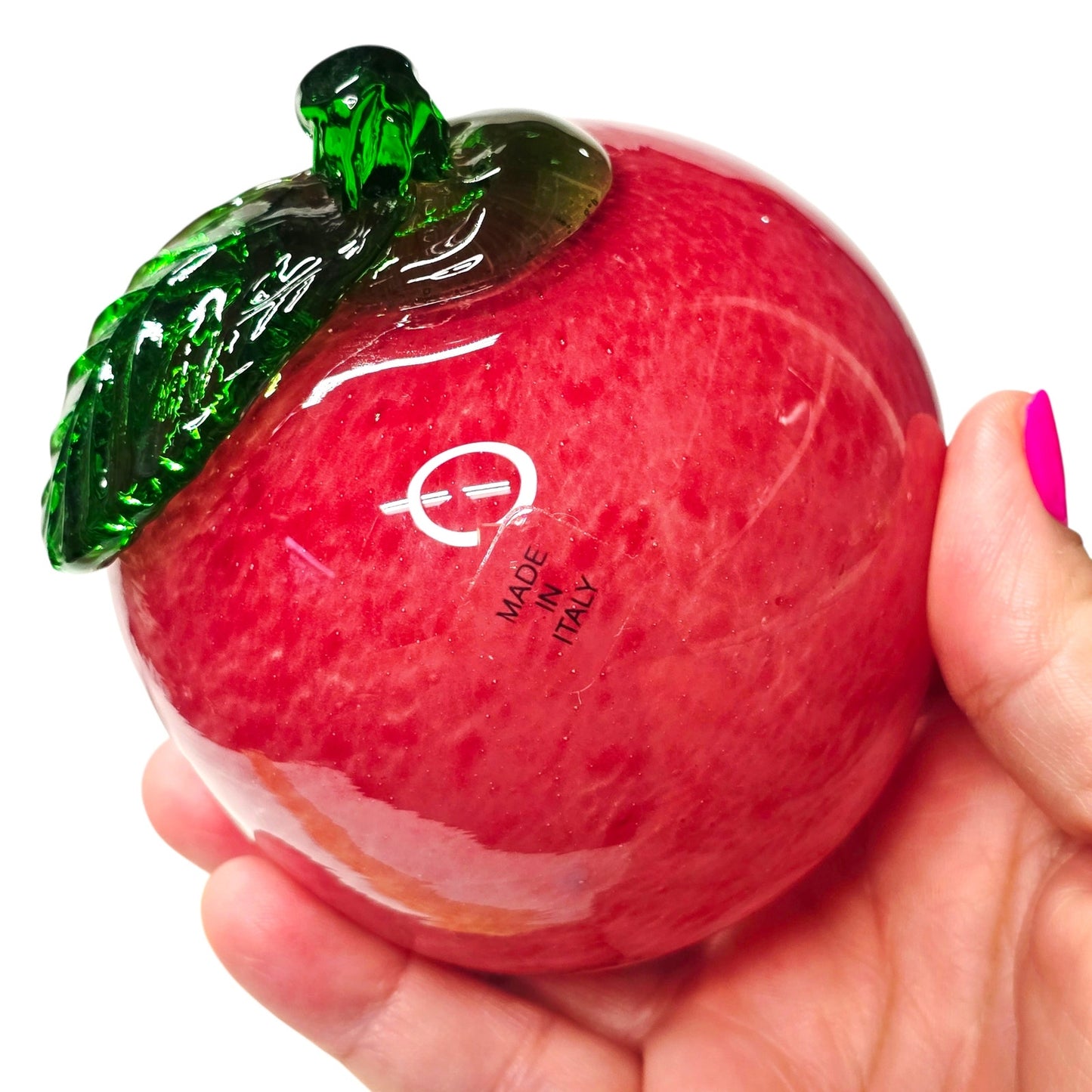 Vtg Italian Art Glass Fruit Apple Pear Figurines Hand Blown Murano Style Italy