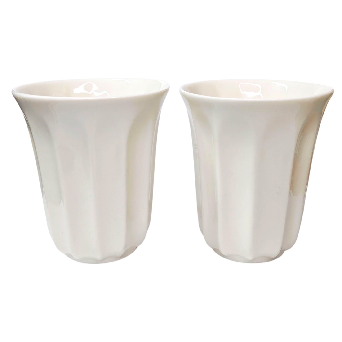 Hotel Chocolat White Cups Set 2 Andrew Wicks Handleless Cocoa Mugs Modern