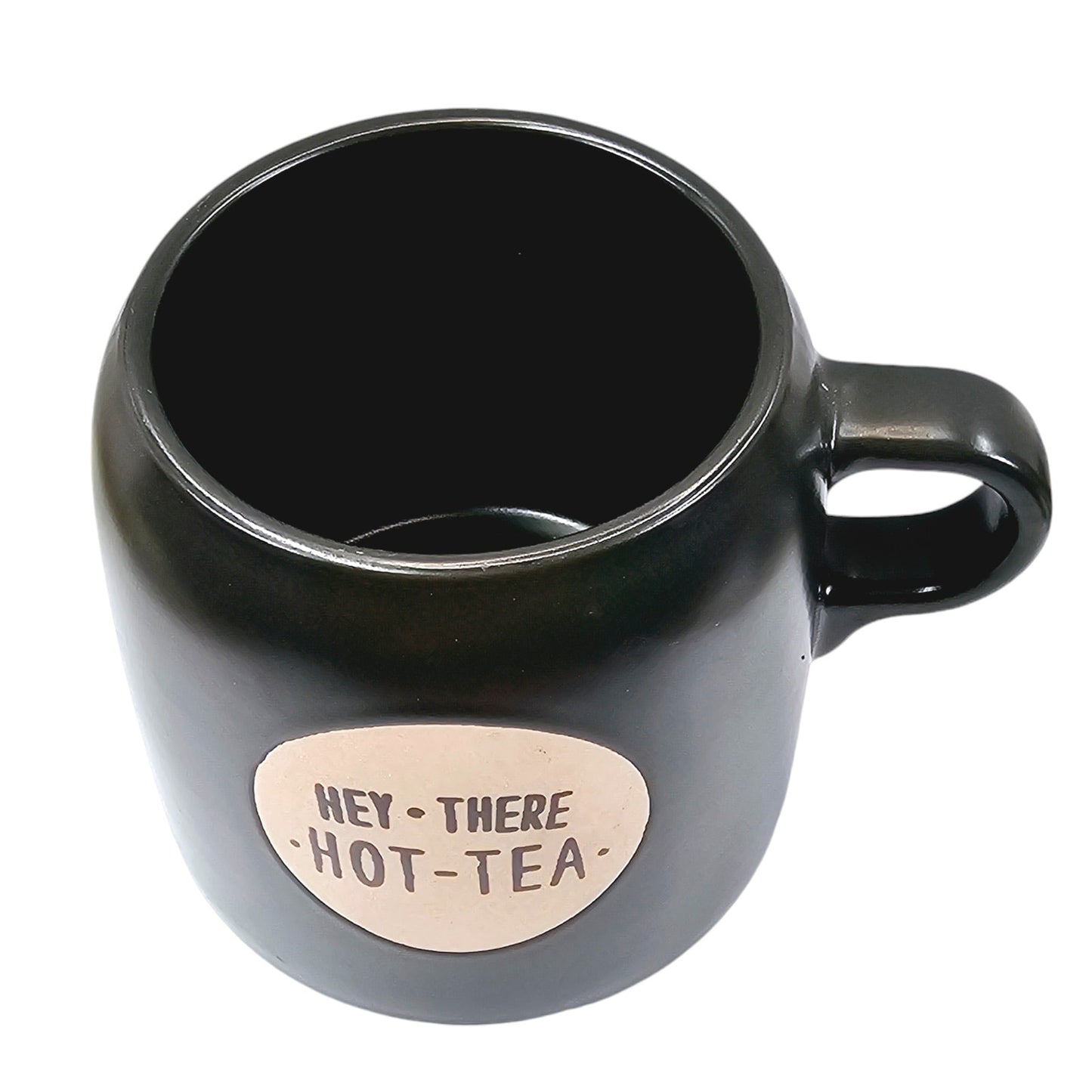 Project 62 Stoneware Coffee Mug Hey There Hot-Tea, 4" H, Black Stoneware