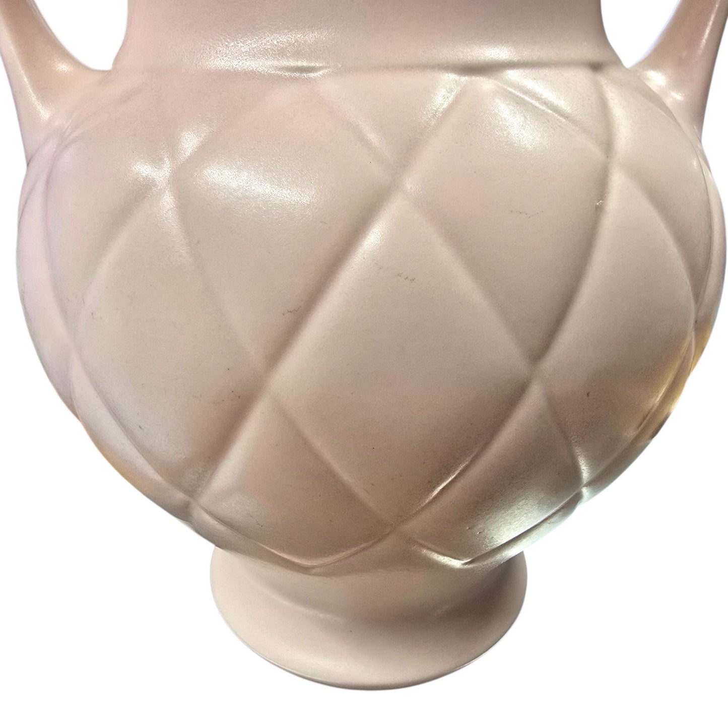(For Customer) Hyalyn Pottery Pale Pink Matte Vase Quilted Diamond MCM Hollywood Regency USA