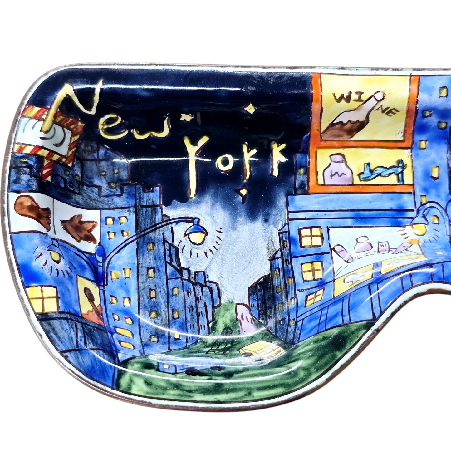 Kelvin Chen New York Eyeglass Holder 2009 Enameld Tray Dish Glasses Holder #441
