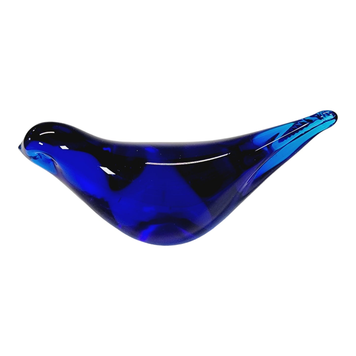 Blue Art Glass Hand Blown Glass Cobalt Blue Bird- Lynn T