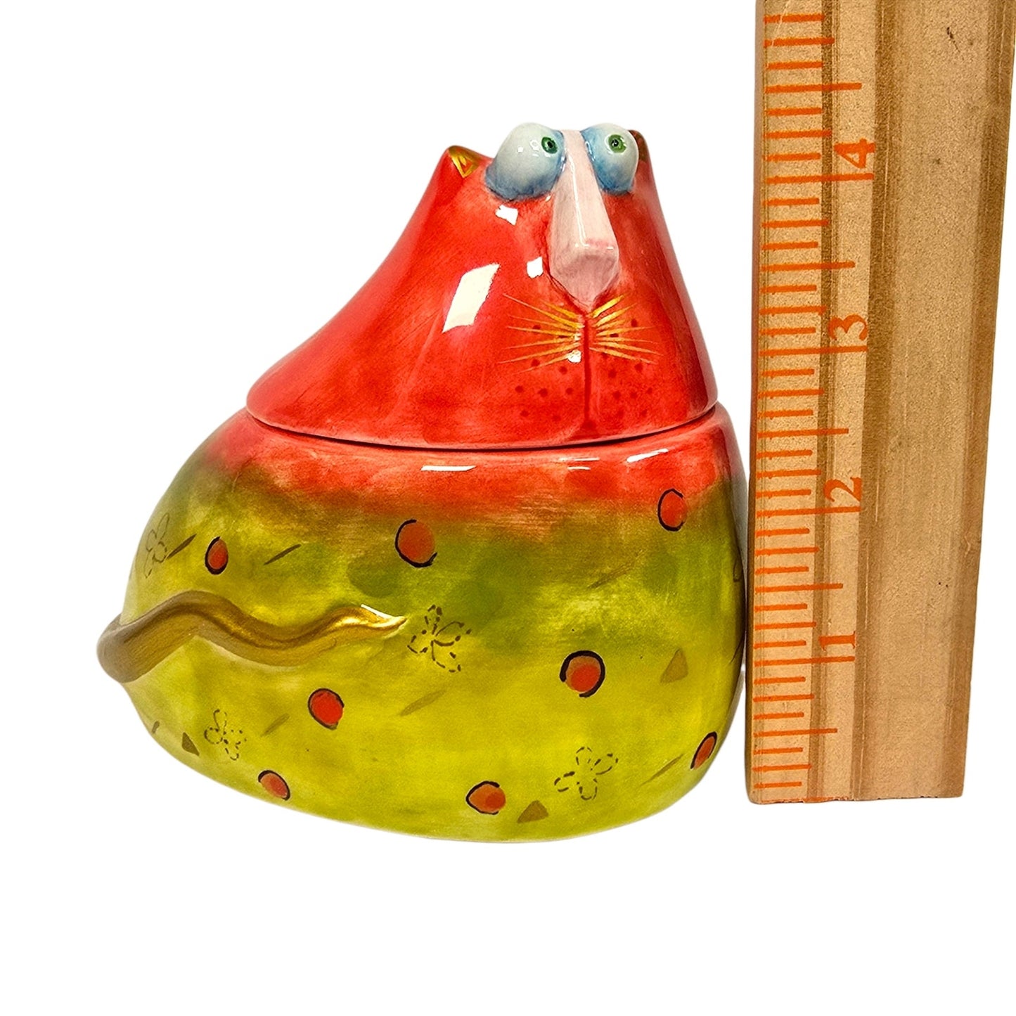 Studio Designworks Joy Cats Ceramic Cat Lidded Sugar Bowl Jam Jar Handpainted