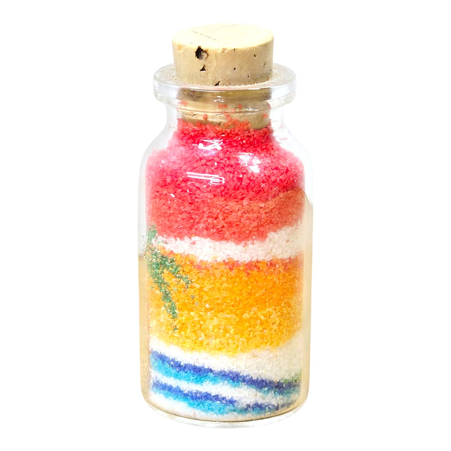 Hawaii Sand Art Bottle Tropical Palm Beach Sunset Scene Corked Glass Keepsake