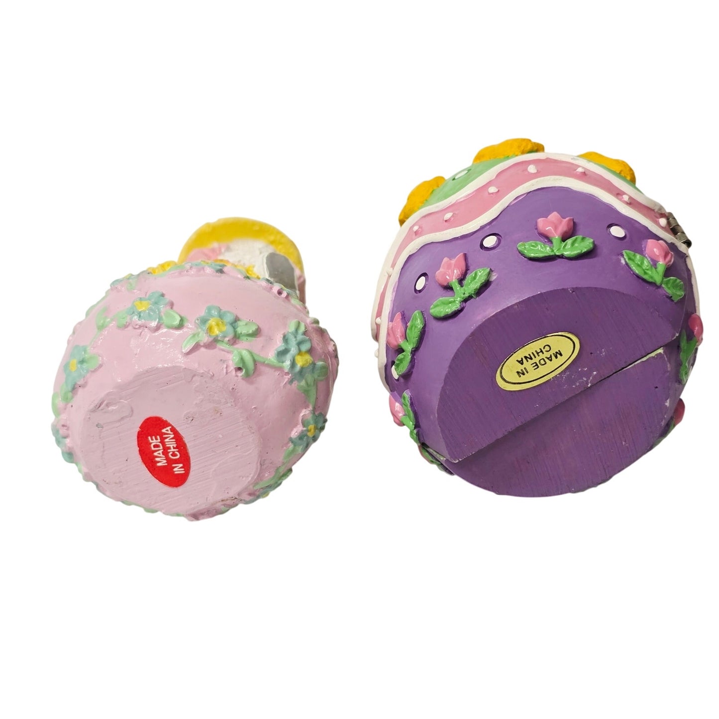 Vintage Easter Bunny Figurine Lot (6) Magic Creations 1997 Hinged & Resin