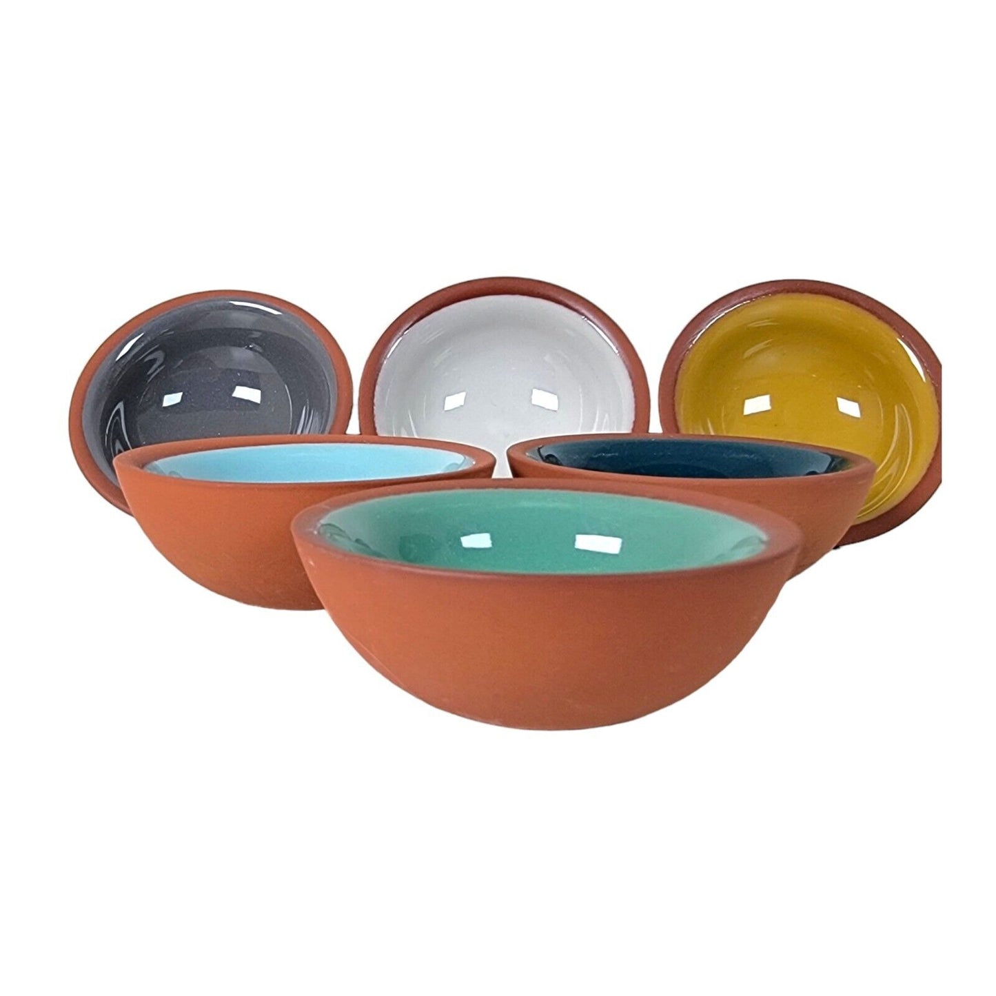 Set of 6 Terracotta Pinch Bowls Dip Bowls, Small Ramekins, Small Salt Dip Bowls