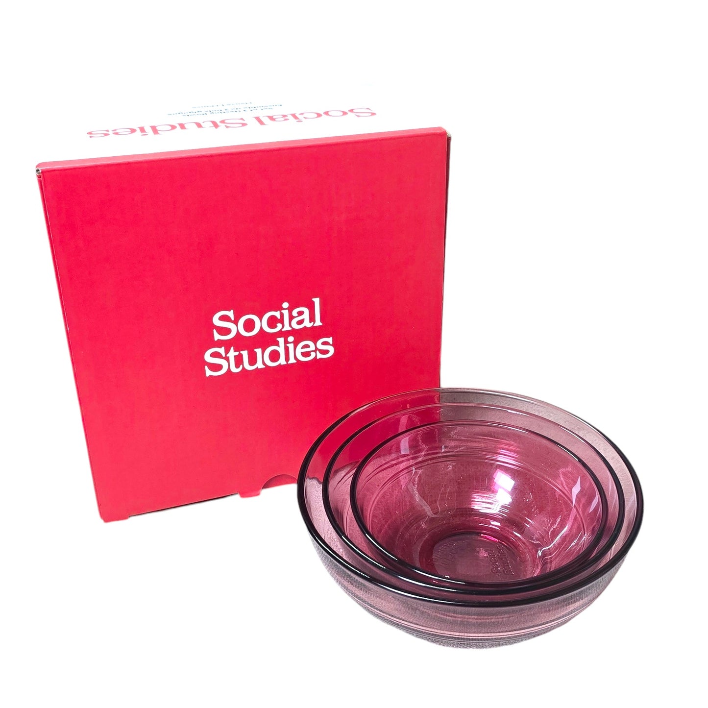 Set of 3 Cranberry Mauve Nesting Bowls by Social Studies and FabFitFun, New in Box