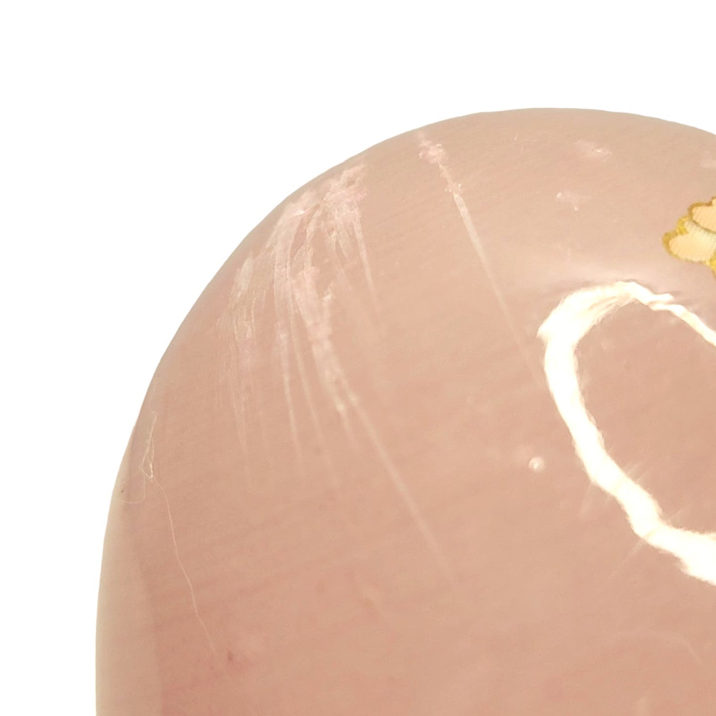 Lefton Genuine PINK Alabaster Marble Egg Hand Carved Made In Italy AS IS Scratch